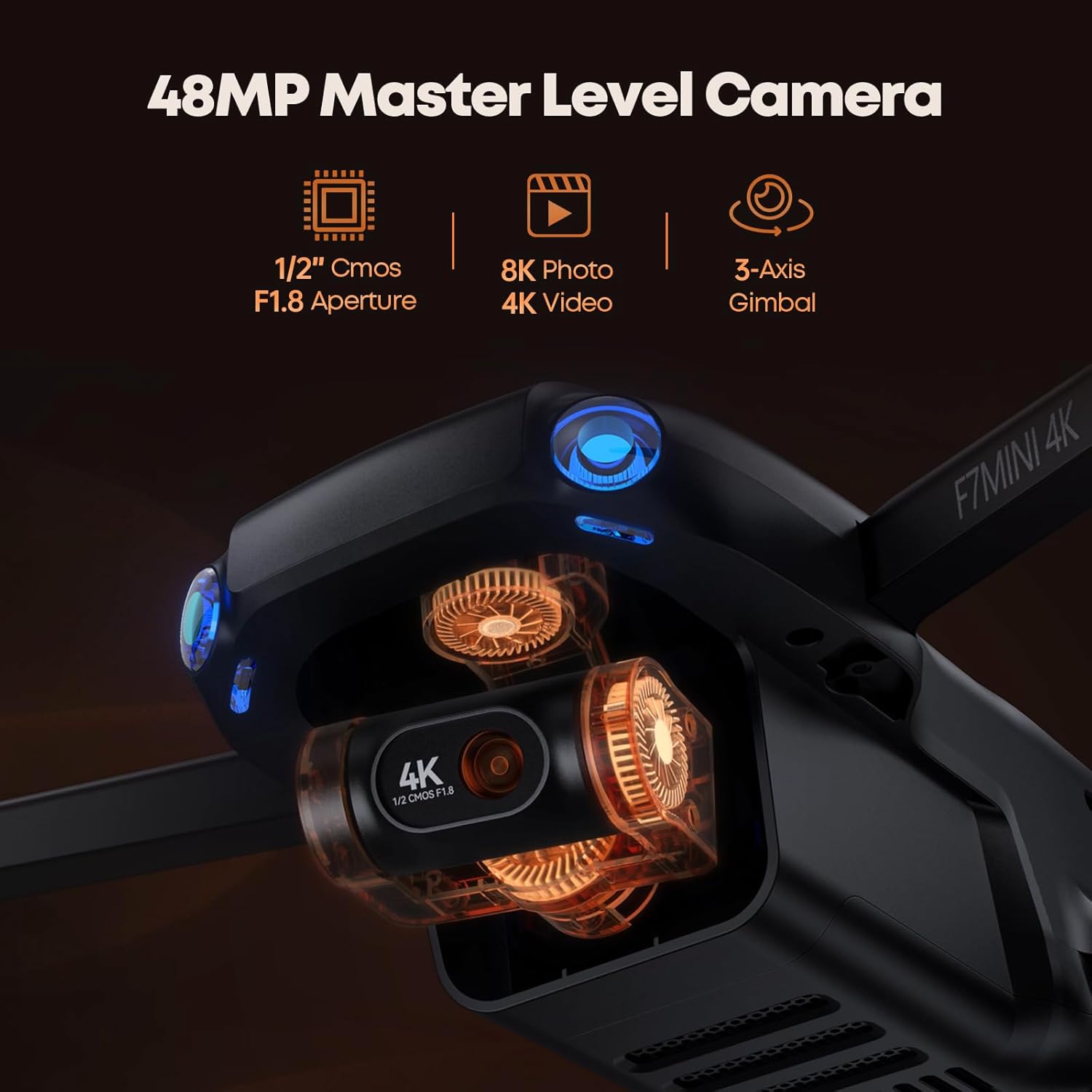 Bwine F7MINI 4K Video 8K Photo Drones with Camera for Adults, 3-Axis Gimbal EIS, 96Mins, 249g FAA-exempt, Over 6KM Transmission, AI GPS Smart Return, Follow, Waypoint, Orbit Fly, Better for Beginner - Image 2