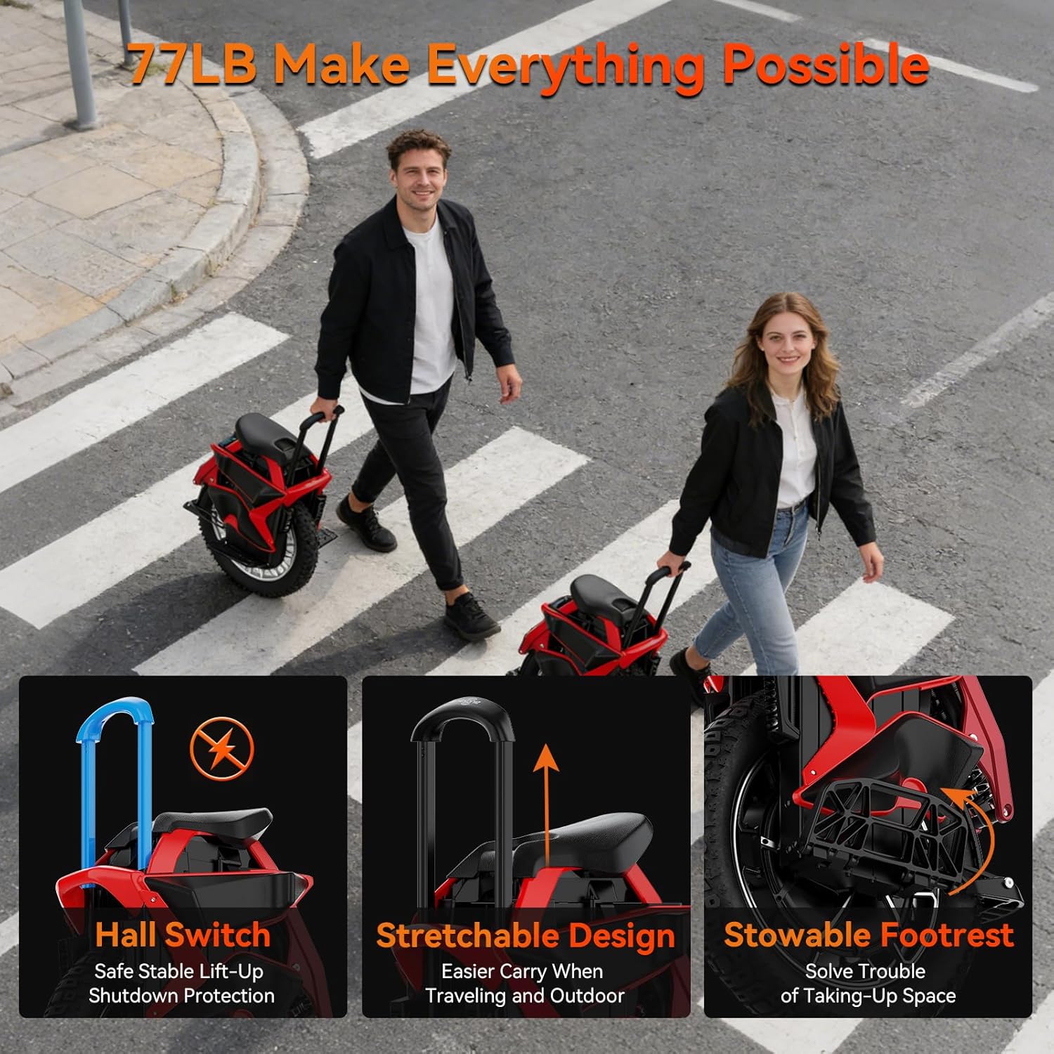 King Song S22PRO Electric Unicycle, Upgraded 200km Range EUC, 8500W Peak Motor, 130mm Suspension, UL2272 Certified Electric Unicycle for Urban Riding (Black) - Image 8