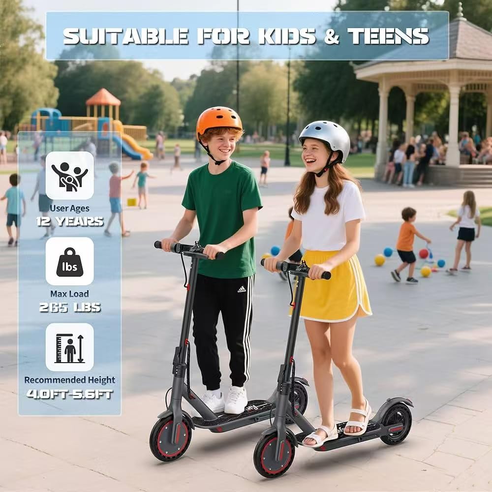 WERHY Foldable Electric Scooter, 350W Motor, Max 12/16Miles Long Range, 19 MPH Max Speed, 8.5" Solid Tire, Lightweight Foldable E-Scooter with Dual Braking, Digital Display, Cruise Control - Image 4