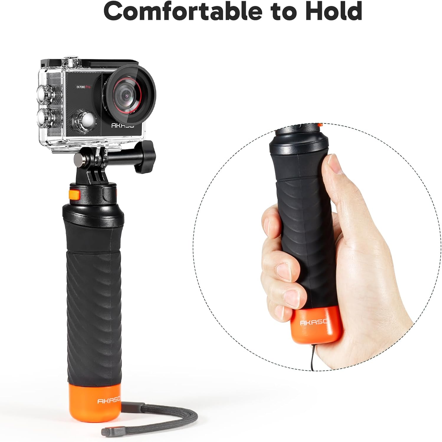 AKASO EK7000 Pro 4K30 Action Camera with Touch Screen EIS 131FT Waterproof Underwater Camera 5X Zoom Remote Control with Waterproof Floating Hand Grip Bundle and Carrying Case Accessories Kit Bundle - Image 7