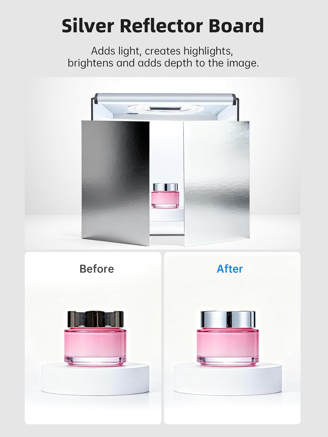 Glendan Light Box Photography, 10"x10" Photo Box with 88 High Color Rendering Index LED Lights, 6 Color PVC Backdrops, 4 Reflection Boards and 1 Diffuser for Jewelry and Small Item Product Photography - Image 7