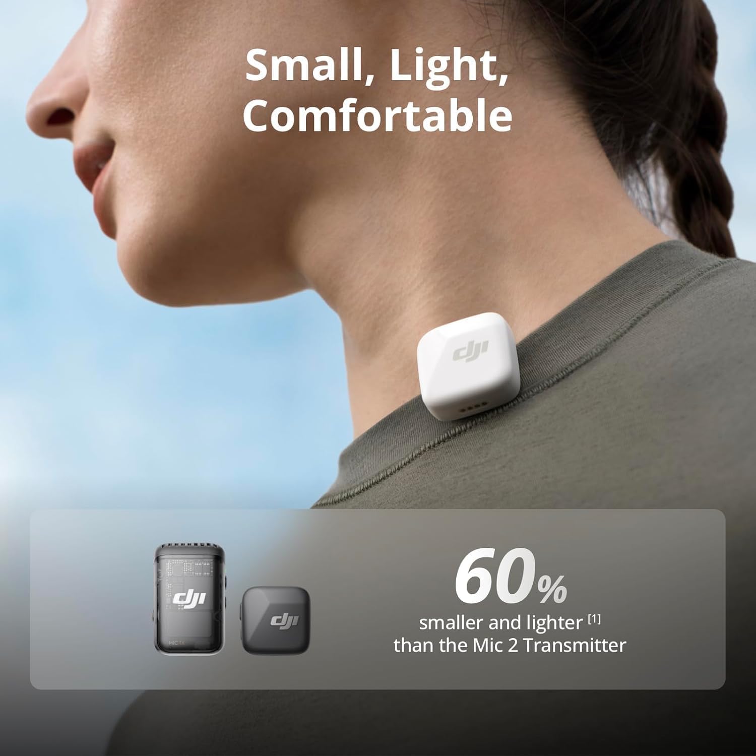 DJI Mic Mini (2 TX + 1 Mobile RX), Wireless Lavalier Microphone for iPhone 17/16/15 & Android/PC/Tablet, Plug-and-Play, 300m Transmission, Ultralight, Active Noise Cancelling, YouTube, Vlog, Streaming - Image 6