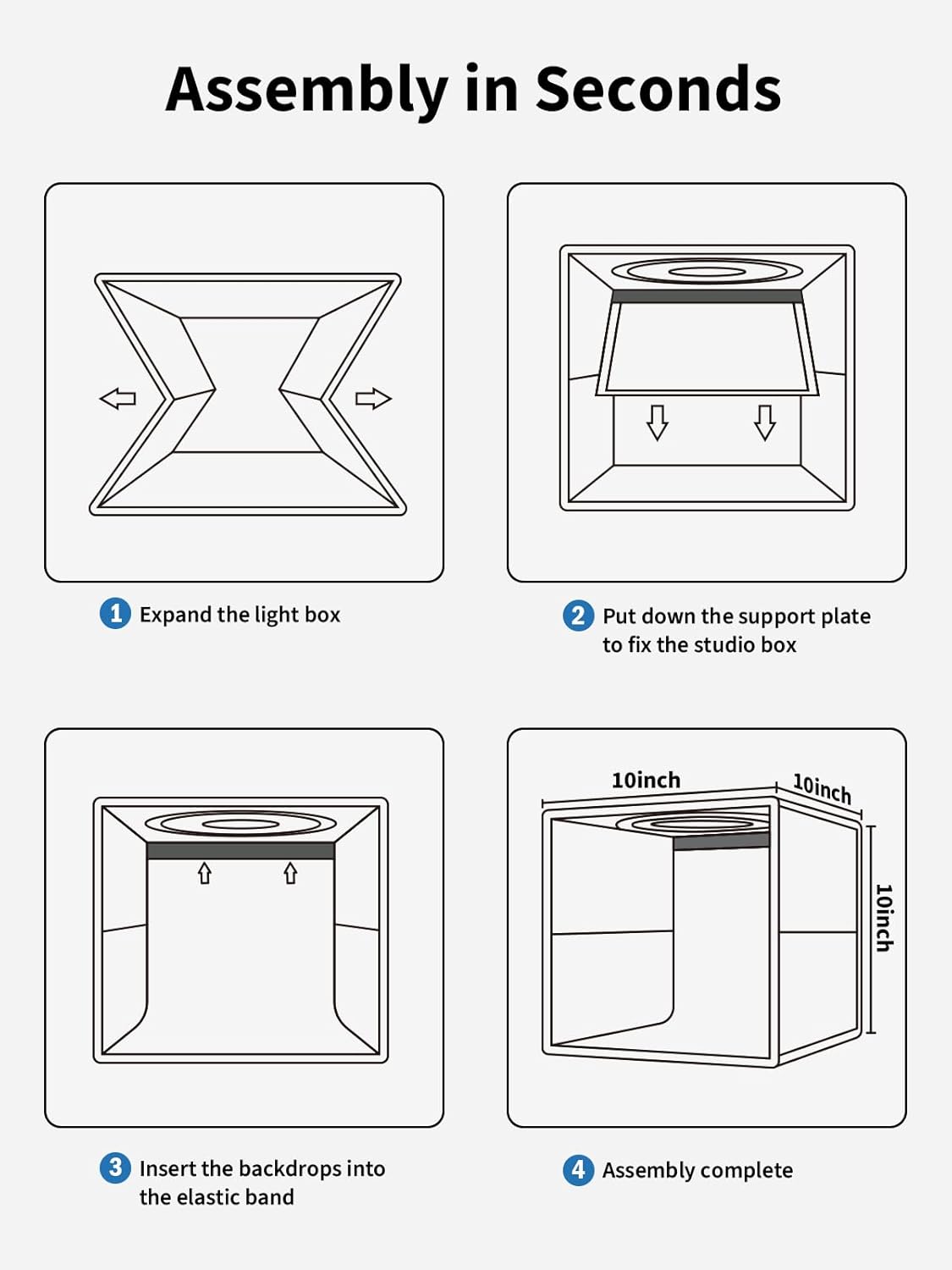 Glendan Light Box Photography, 10"x10" Photo Box with 88 High Color Rendering Index LED Lights, 6 Color PVC Backdrops, 4 Reflection Boards and 1 Diffuser for Jewelry and Small Item Product Photography - Image 6