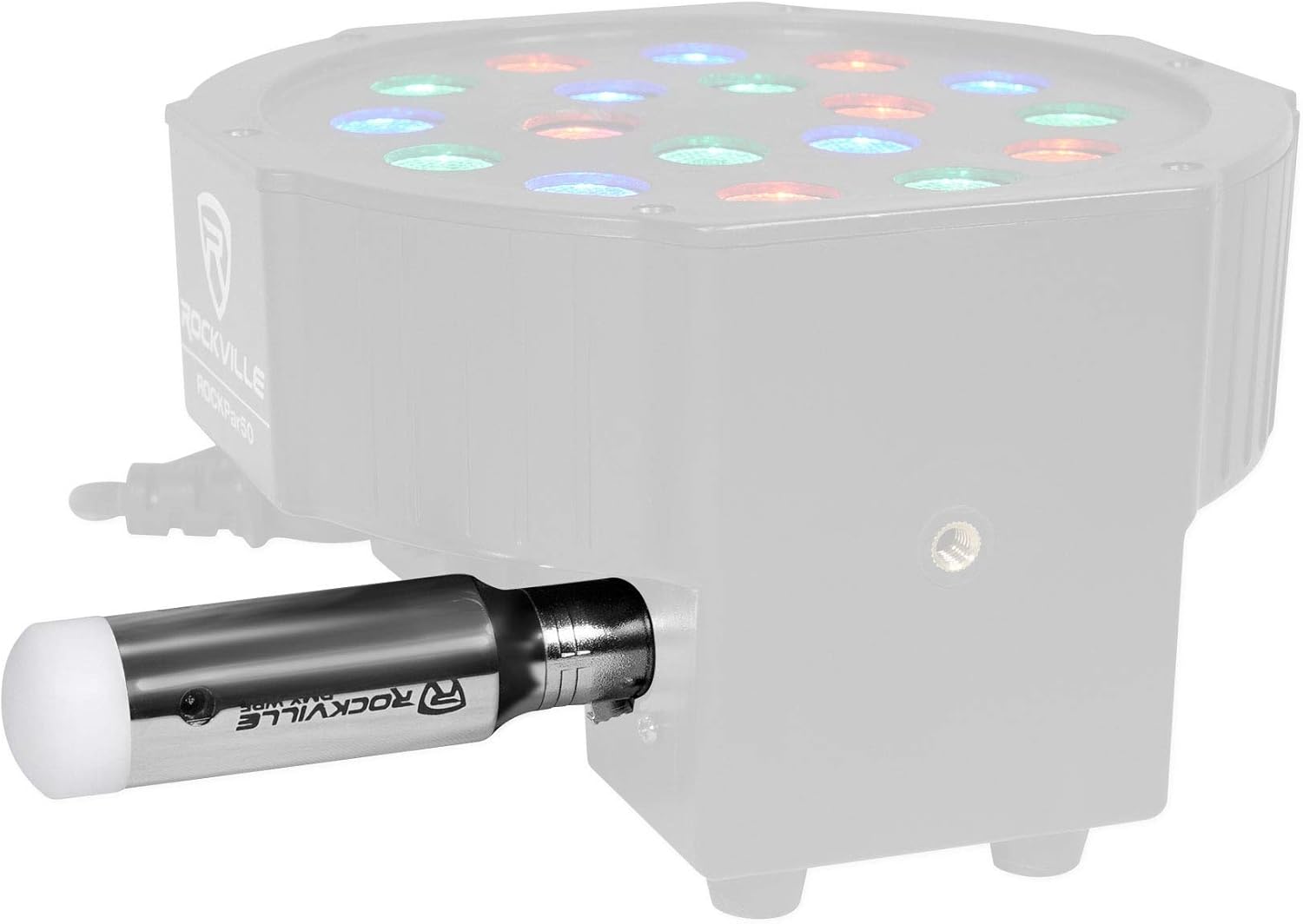 Rockville DMX-WRE Wireless DMX Receiver 2.4GHz, 9-Hour Battery, 1968-Foot Range, Compact 0.4 lb Design, for DJs and Stage Lighting - Image 5