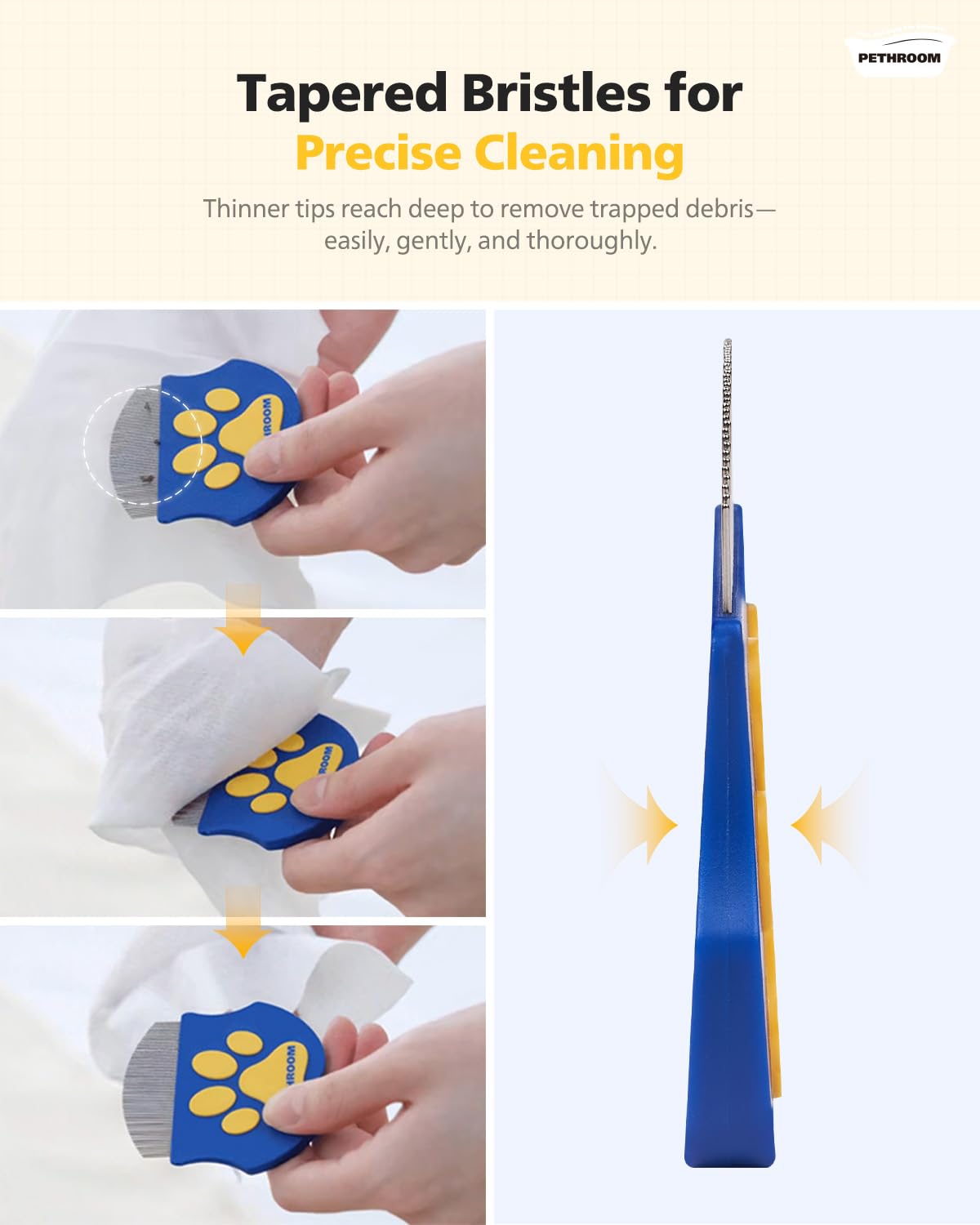 PETHROOM Professional Eye Comb for Pets | Stainless Steel Tear Stain Remover for Cats & Dogs | Gentle Round-Head Grooming Tool | Compact & Portable for Eye Gunk Removal - Image 7