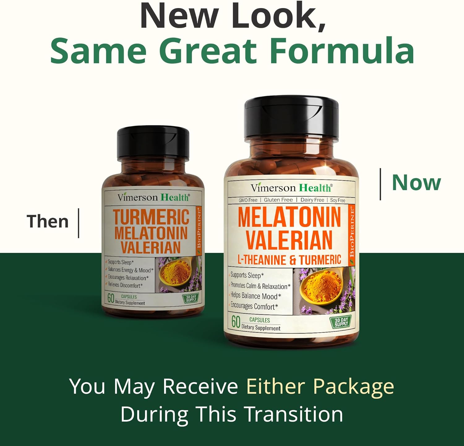 Melatonin 3mg Sleep Aid with L-Theanine & Valerian Root – Turmeric Curcumin Supplement with Ginger & Black Pepper – Organic Turmeric Supplement for Sleep, Calm and Stress Relief Support – 60 Capsules - Image 9