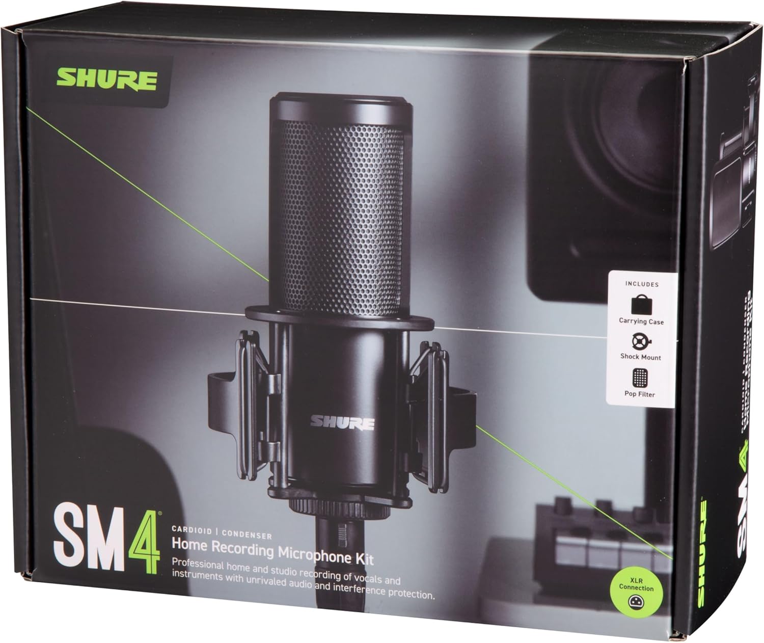 Shure SM4 Studio Recording Microphone Kit, XLR Home Studio Condenser Mic with Mix-Ready Audio - All-Metal Construction, Includes Detachable Magnetic Pop Filter & Shock Mount (SM4-K-KIT) - Image 8