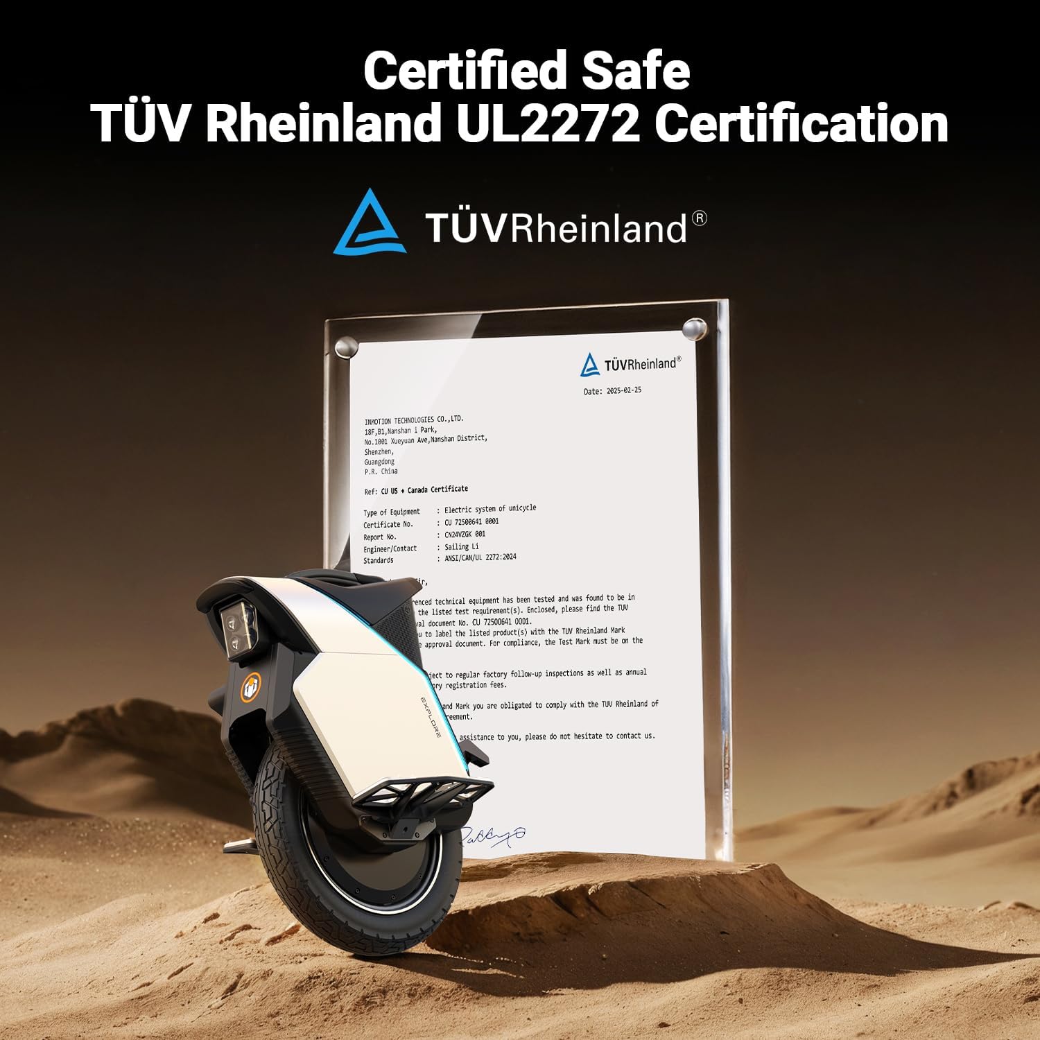 Inmotion V12S City Commuter EUC: 120km Range, 4.3" Touchscreen, Anti-Theft Alarm, 90mm Suspension, UL2272 & IPX6 - Image 7