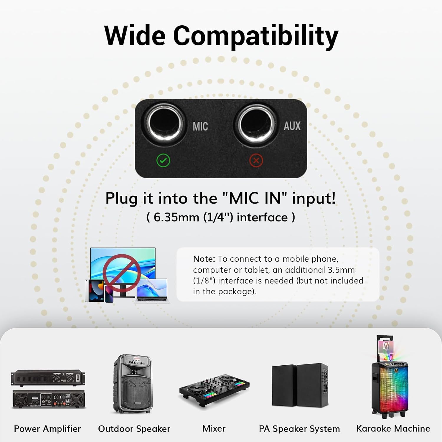 TONOR Wireless Microphones System with UHF Headset/Lavalier Lapel Mics, Bodypack Transmitter, Receiver, 4 * 10 Channels, 60 m/200ft Range for Church Conference Performance Singing Karaoke PA Speaker - Image 2