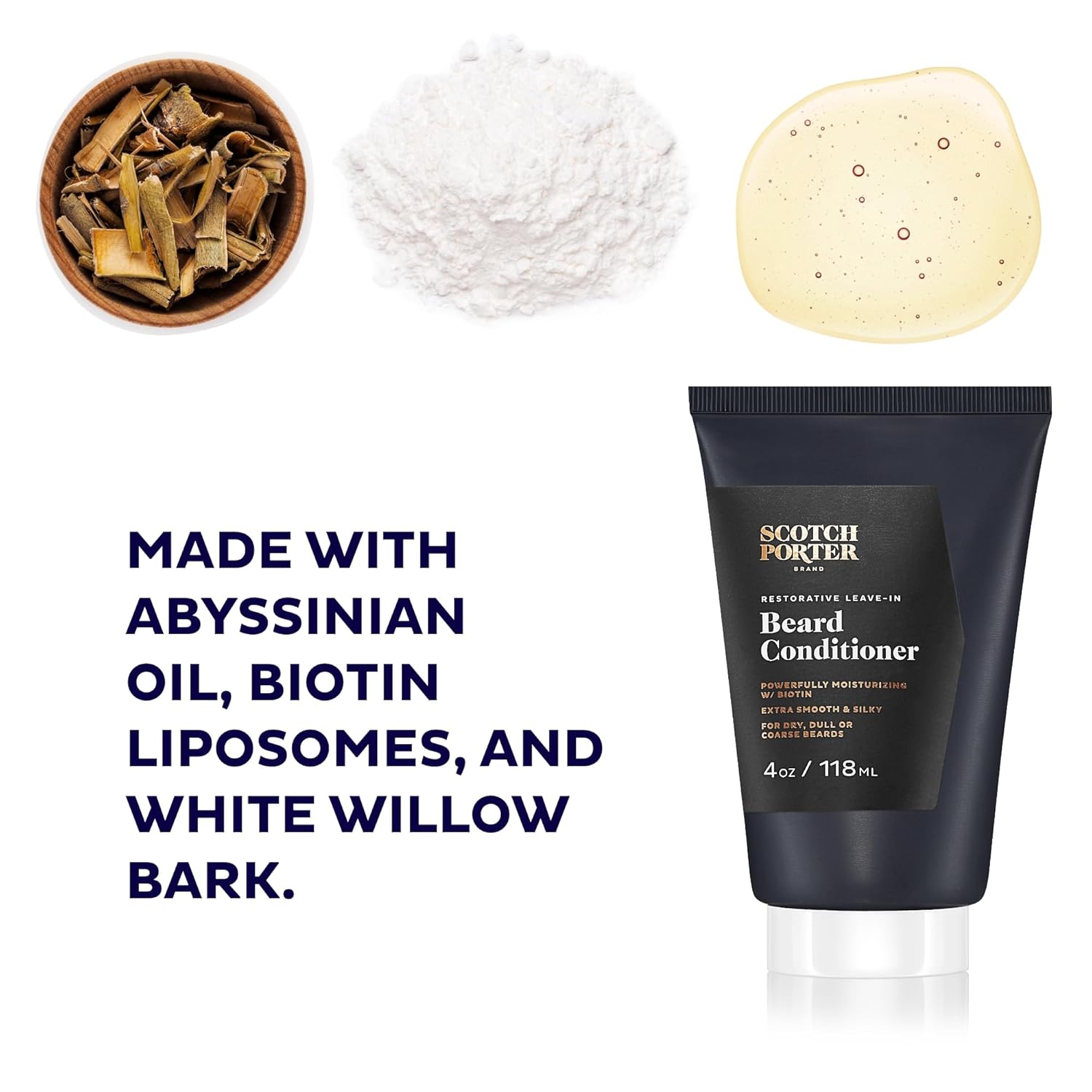 Scotch Porter Beard and Face Care Set - 4oz Leave-in Conditioner and 2.17oz Exfoliating Wash with Non-Toxic, Vegan Ingredients - Image 3