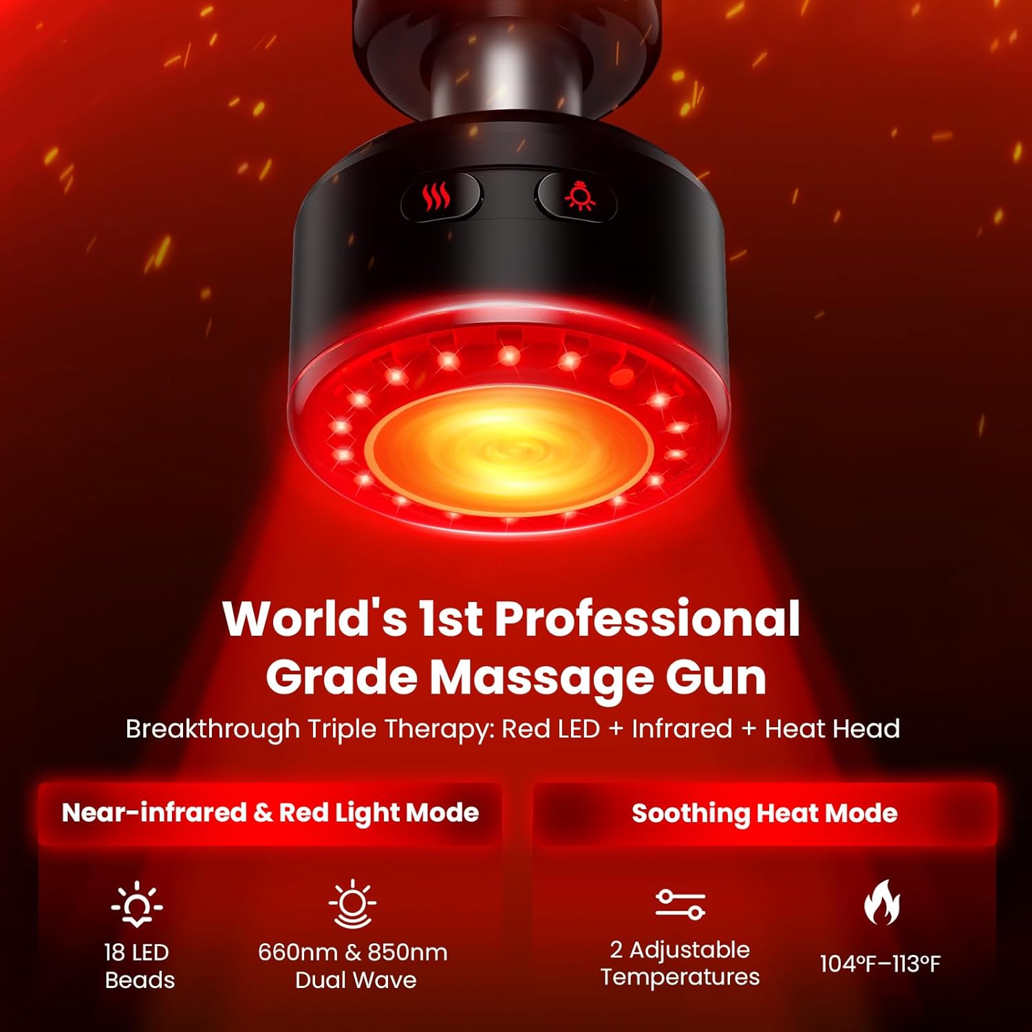 BOB AND BRAD D6 Ultra Massage Gun with Infrared Light, Deep Tissue Percussion with 16mm Amplitude, Professional Muscle Massager for Athletes, Electric Handheld Massager - Image 2