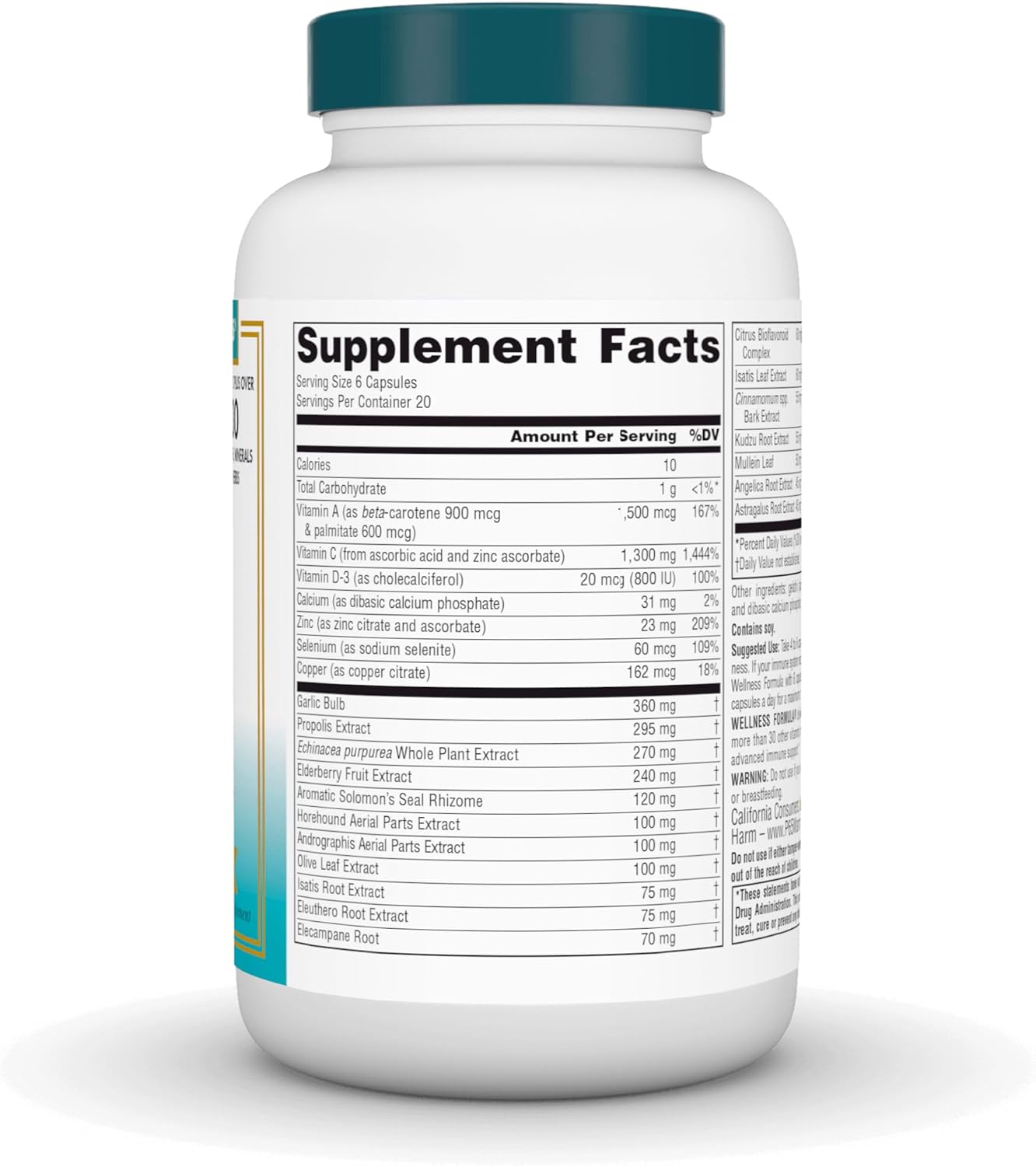 Source Naturals Wellness Formula Bio-Aligned Vitamins & Herbal Defense for Advanced Immune Support* - Dietary Supplement & Immunity Booster - 120 Capsules - Image 2