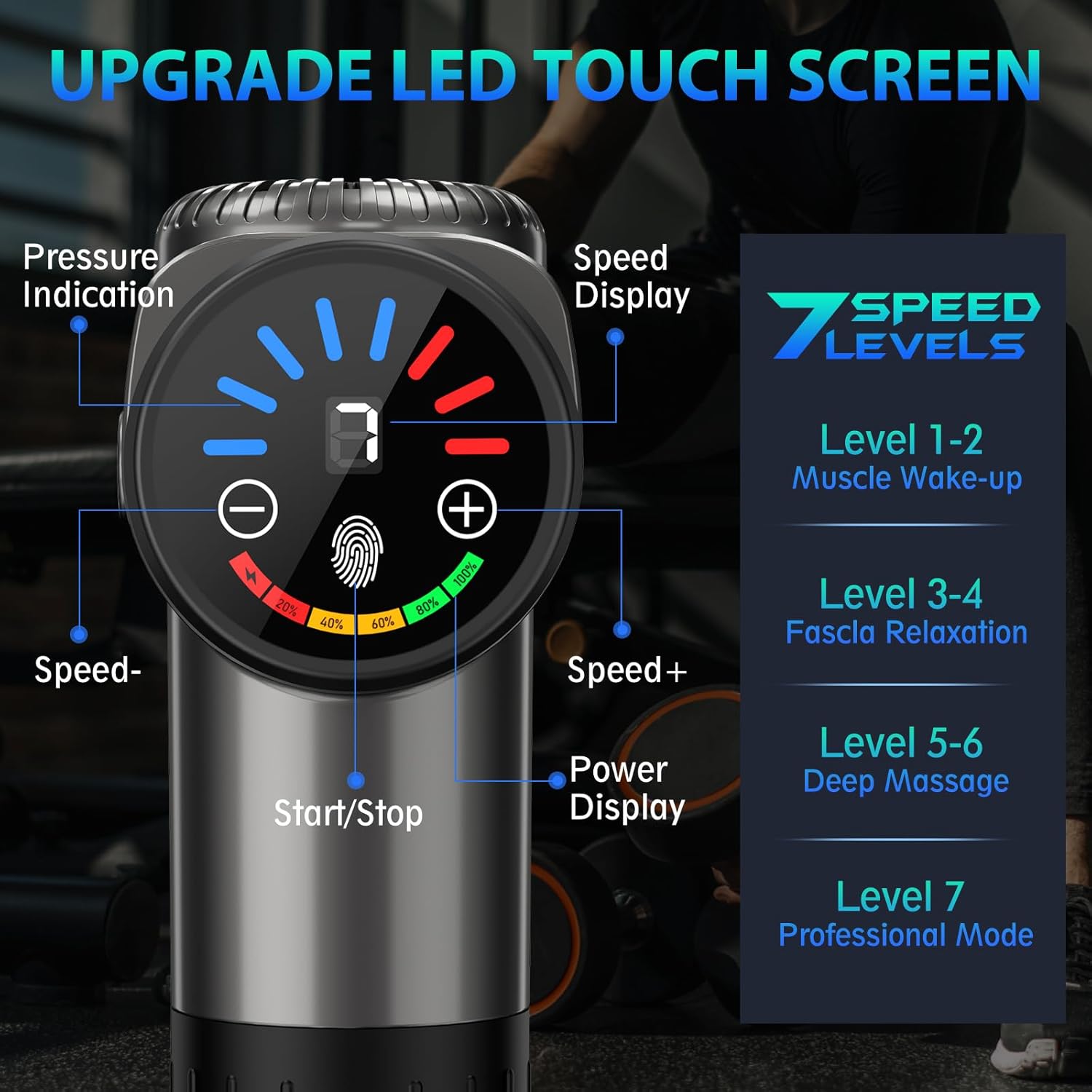 TOLOCO Massage Gun, Deep Tissue Back Massage for Athletes for Pain Relief, Percussion Massager with 10 Massages Heads & Silent Brushless Motor, Valentines Day Gifts for Him Her, Grey - Image 2