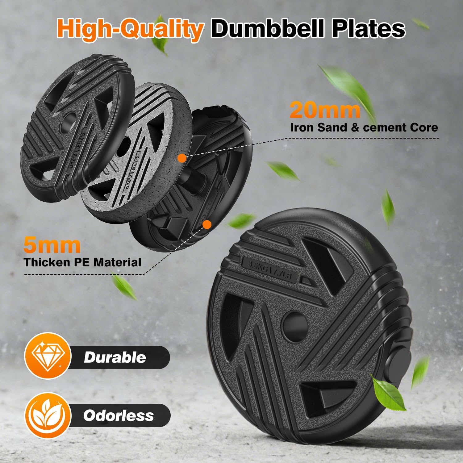 Adjustable Dumbbell Set, 33/44/66/88lbs Free Weights Set with Connector, 5 in 1 Weights Dumbbells Set Used as Barbell, Kettlebells, Push up Stand, Weight Plate, Fitness Exercise for Home Gym Workout - Image 7