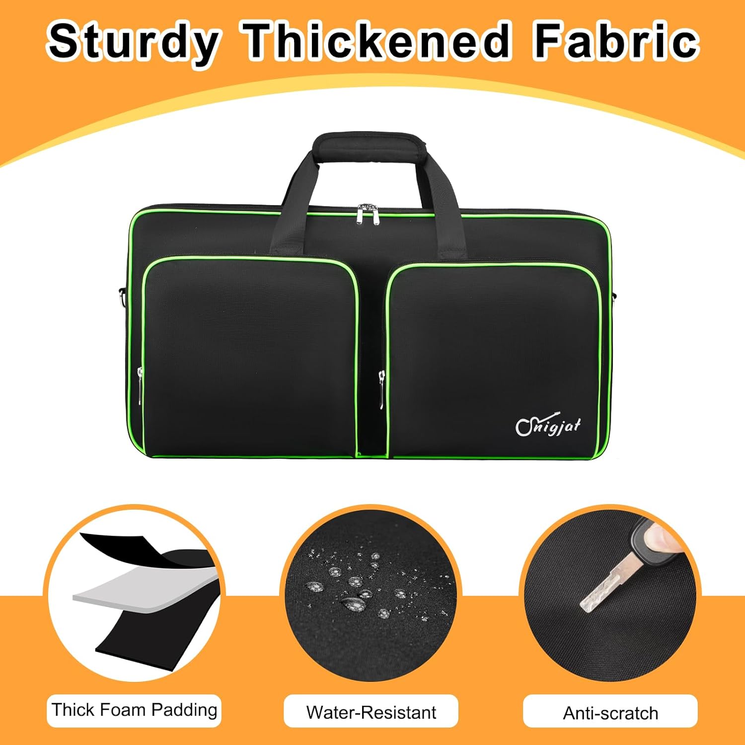 SNIGJAT DJ Controller Case for DDJ FLX4 / DDJ 400 / DDJ REV1, Padded DJ Controller Bag with 2 Pockets for Cables, Accessories, DJ Carrying Case with Adjustable Shoulder Strap for DJ Equipment - Image 4