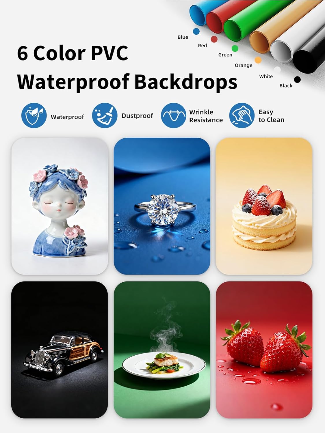 Glendan Light Box Photography, 10"x10" Photo Box with 88 High Color Rendering Index LED Lights, 6 Color PVC Backdrops, 4 Reflection Boards and 1 Diffuser for Jewelry and Small Item Product Photography - Image 3