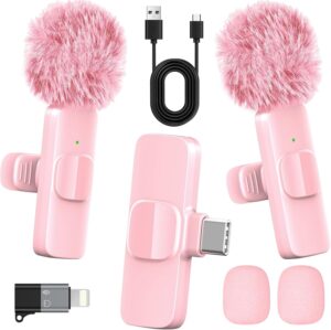 Pink Wireless Lavalier Microphone f...