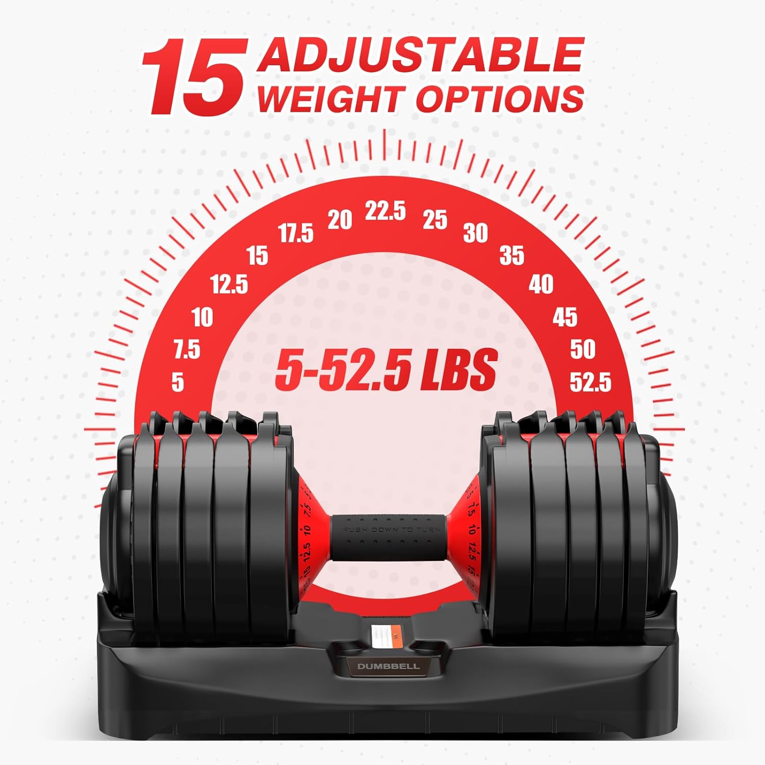 Adjustable Dumbbells Set, 10 in 1/15 in 1 Free Adjustable Weights Dumbbells Set, 25/55/52.5lbs Weights Set with Anti-Slip Handle, Fast Adjust Equipment Compact for Home Gym Strength Training - Image 2