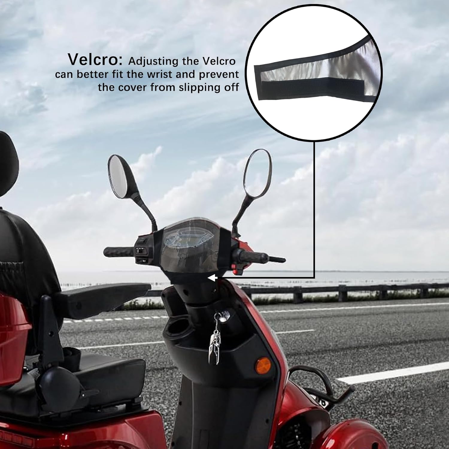 Mobility Scooter Control Panel Cover , Waterproof Mobility Scooter Tiller Accessories Universal Fit, Protection from Sun, Snow, Dust, Wind, & Rain - Image 4