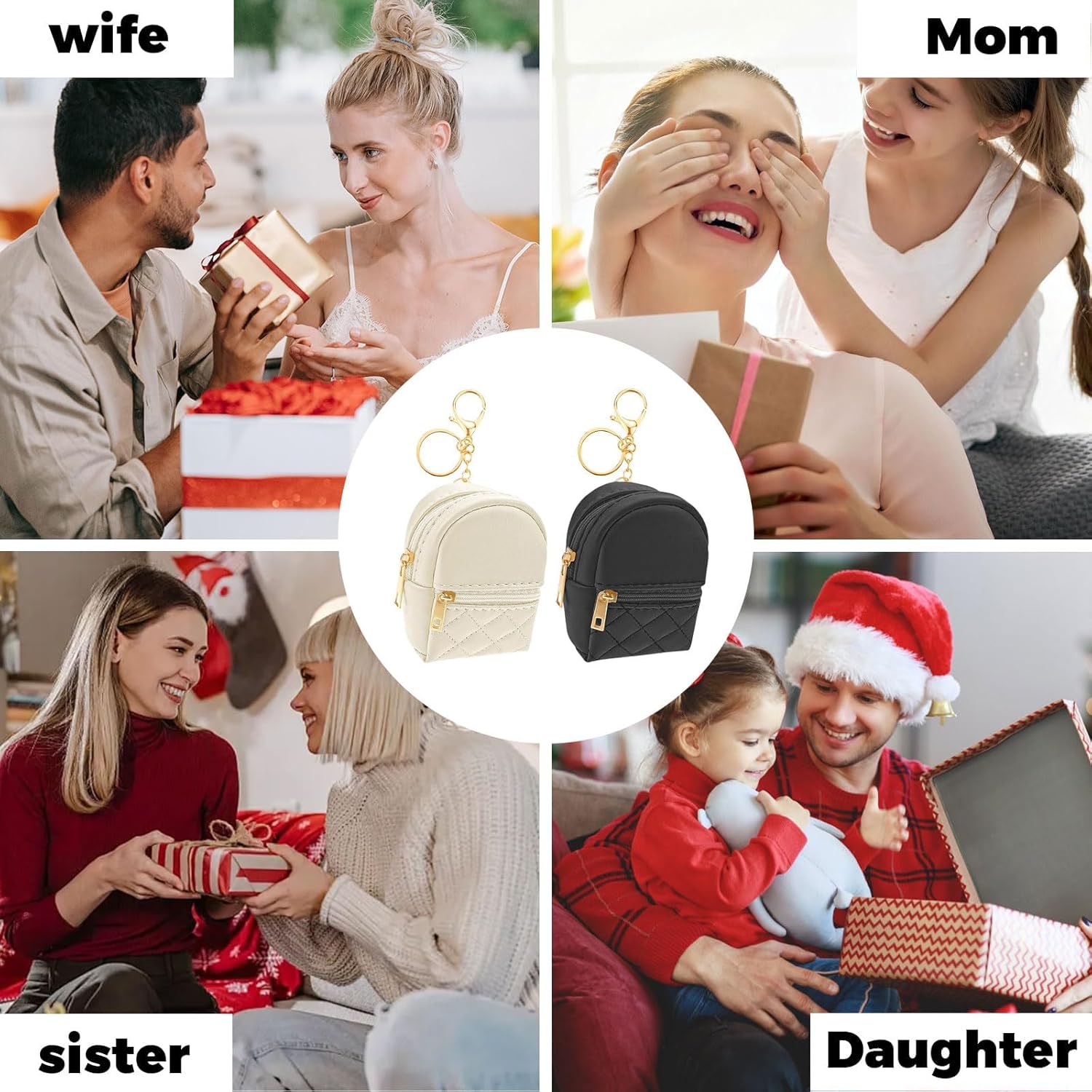 2 Piece Small Makeup Bag Mini Backpack, Cute Cosmetic Bag for Women, PU Leather Makeup Bag, Key Bag, Lipstick Bag, Card Holder - Image 7