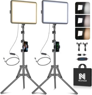 2-Pack LED Video Light Kit, NiceVee...