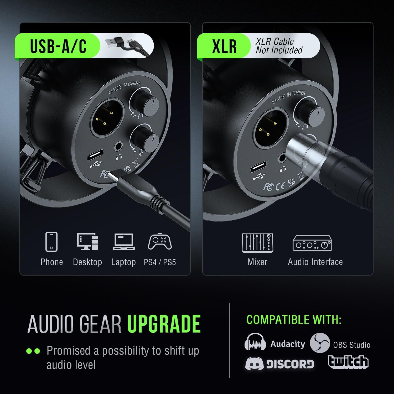 FIFINE K688 Podcast Microphone Kit, USB/XLR Dynamic Microphone with Boom Arm for PC/XLR Mixer, Gaming Mic with Mute Button, Headphone Jack for Vocal, Voice-Over, Streaming, Music Recording -K688CT - Image 7