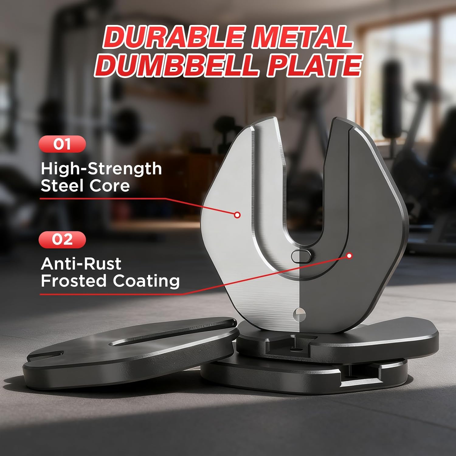 Adjustable Dumbbells Set, 10 in 1/15 in 1 Free Adjustable Weights Dumbbells Set, 25/55/52.5lbs Weights Set with Anti-Slip Handle, Fast Adjust Equipment Compact for Home Gym Strength Training - Image 6