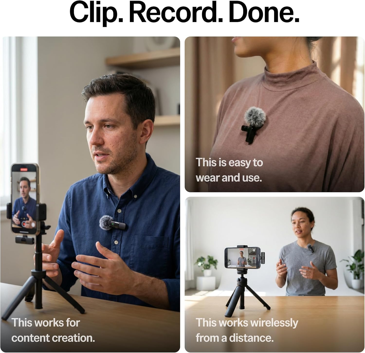 Mini Mic Pro (Latest Model) - Wireless Mini Microphone for iPhone, iPad, Android - 2 Pack Lavalier Microphone for Video Recording - iPhone Mic Crystal Clear Recording with USB-C for Content Creators - Image 3