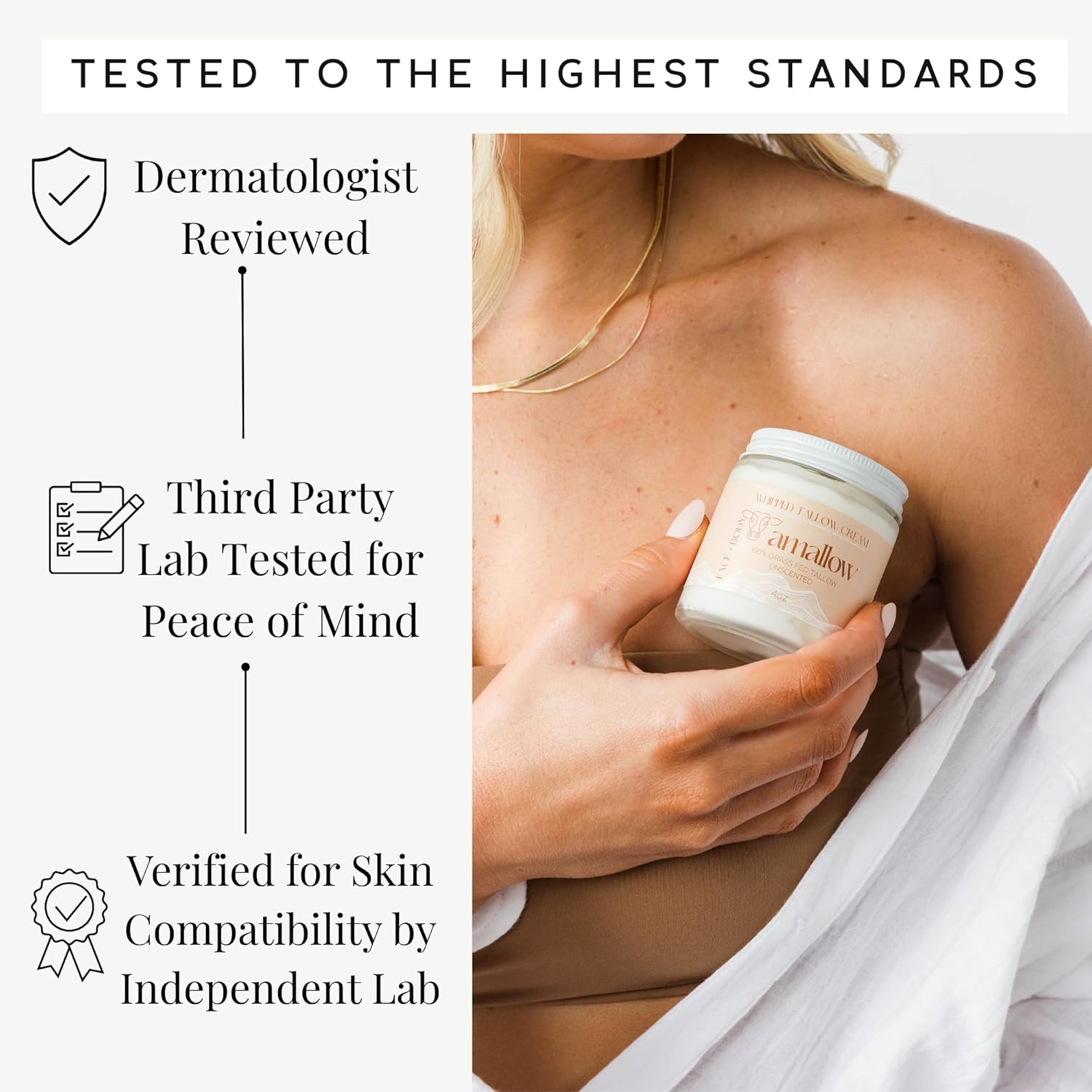 Amallow 100% Grass Fed Beef Tallow for Skin Care - Face + Body - Whipped Moisturizer for Sensitive Skin - Natural Lotion, 4 FL. oz. (Unscented) - Image 5