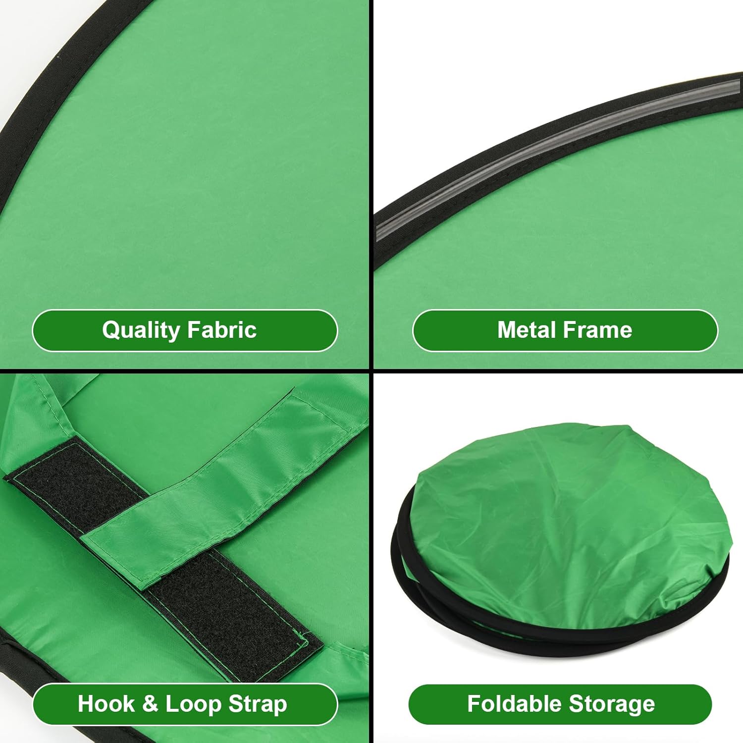 Cosmos 1 Pc Green Screen Backdrop 43 in / 110 cm Diameter Foldable Portable Photography Background Green Screen Chroma Key Backdrop for Photography Photo Video Studio, Live Streaming, Video Meeting - Image 3