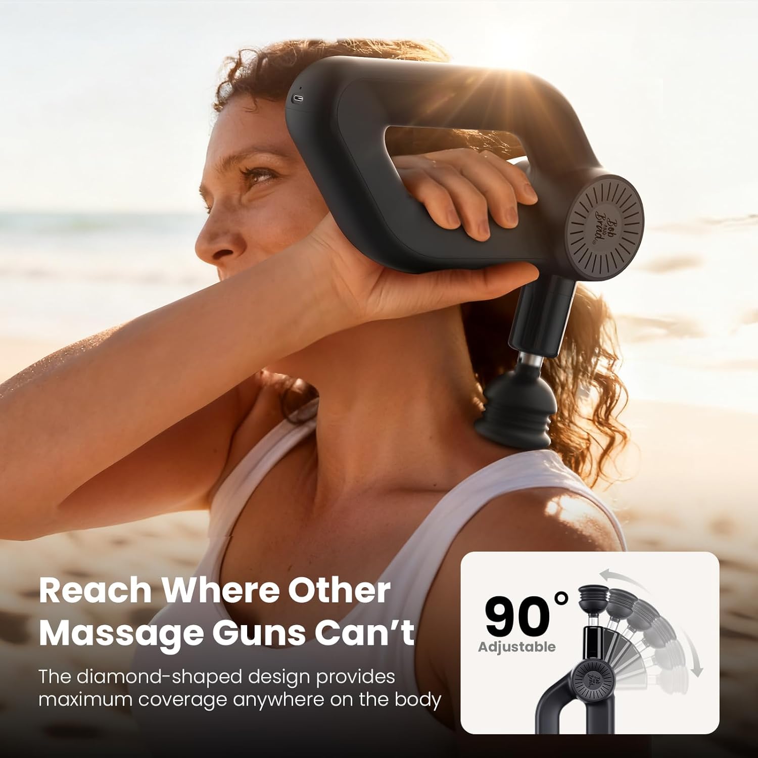 BOB AND BRAD D6 Ultra Massage Gun with Infrared Light, Deep Tissue Percussion with 16mm Amplitude, Professional Muscle Massager for Athletes, Electric Handheld Massager - Image 7