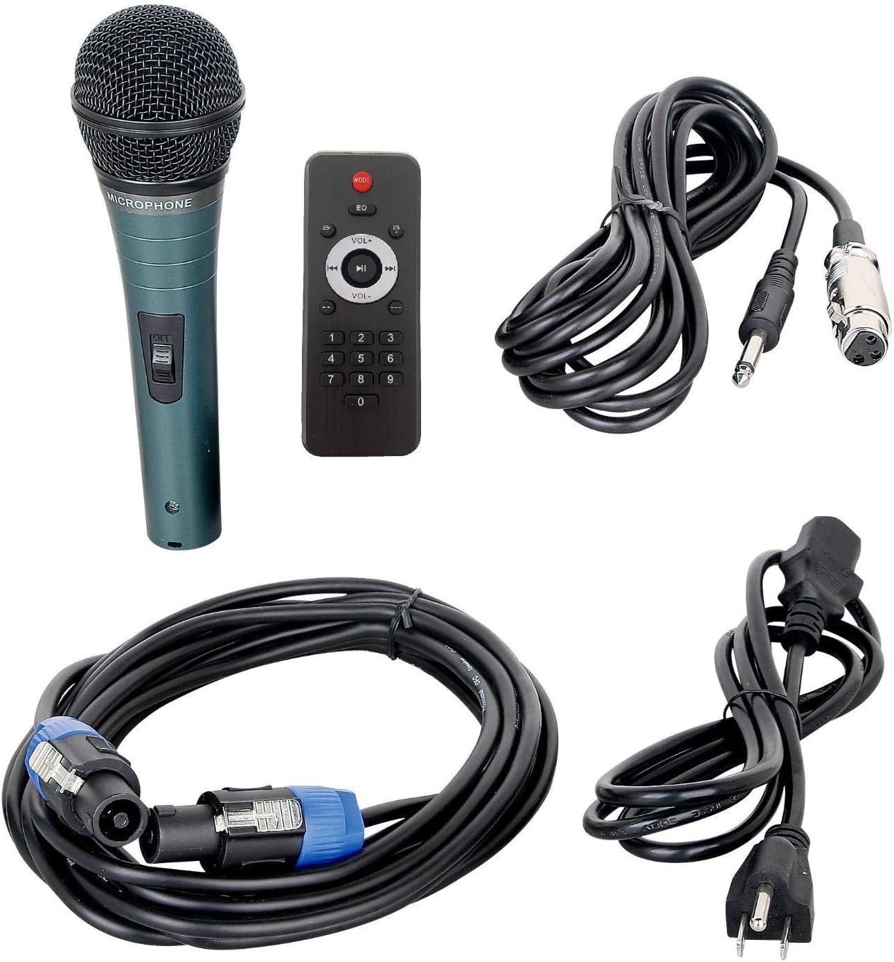 PRORECK Party 15 Portable 15-Inch 2000 Watt 2-Way Powered PA Speaker System Combo Set with Bluetooth/USB/SD Card Reader/FM Radio/Remote Control/LED Light - Image 5