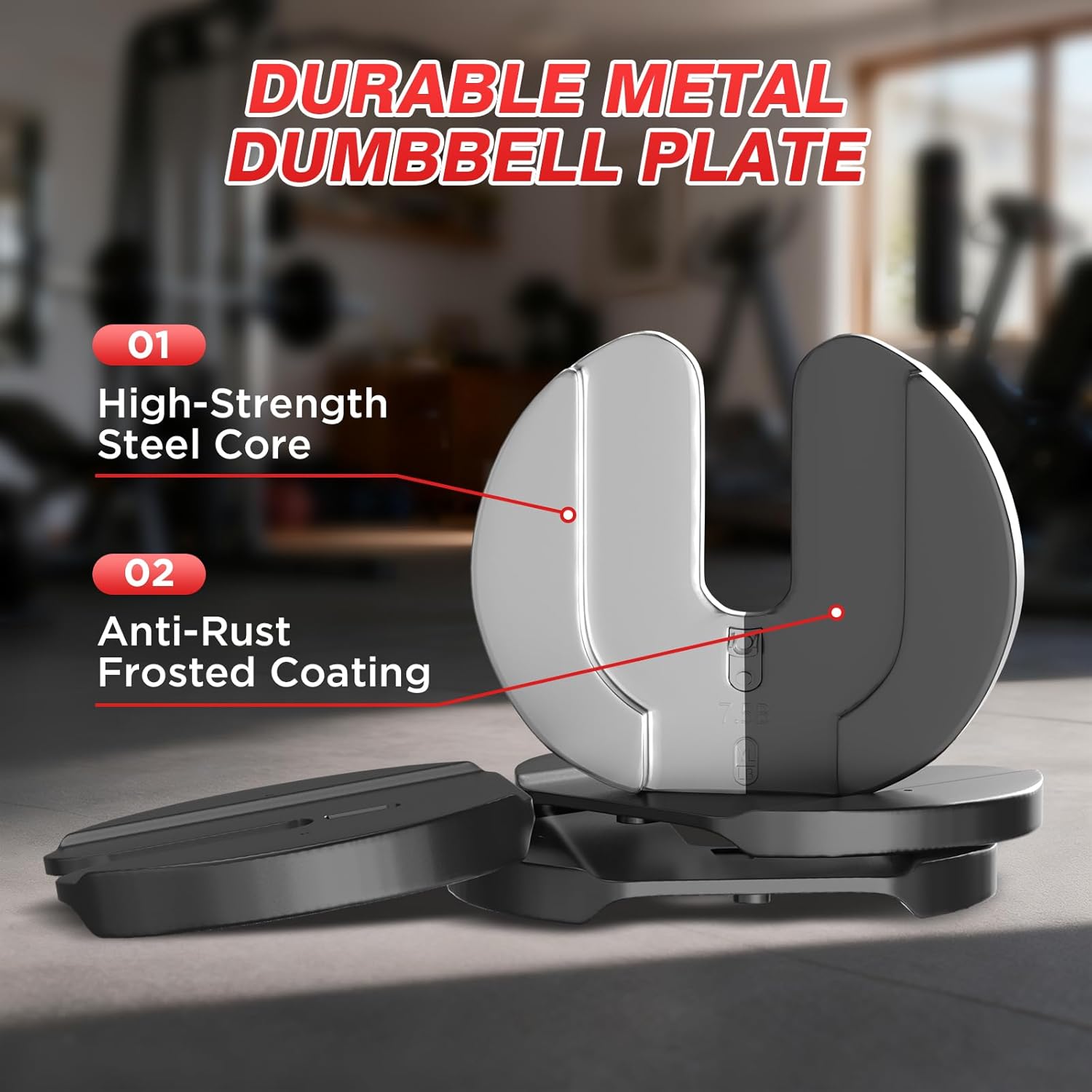 Adjustable Dumbbells Set, 10 in 1/15 in 1 Free Adjustable Weights Dumbbells Set, 25/55/52.5lbs Weights Set with Anti-Slip Handle, Fast Adjust Equipment Compact for Home Gym Strength Training - Image 6