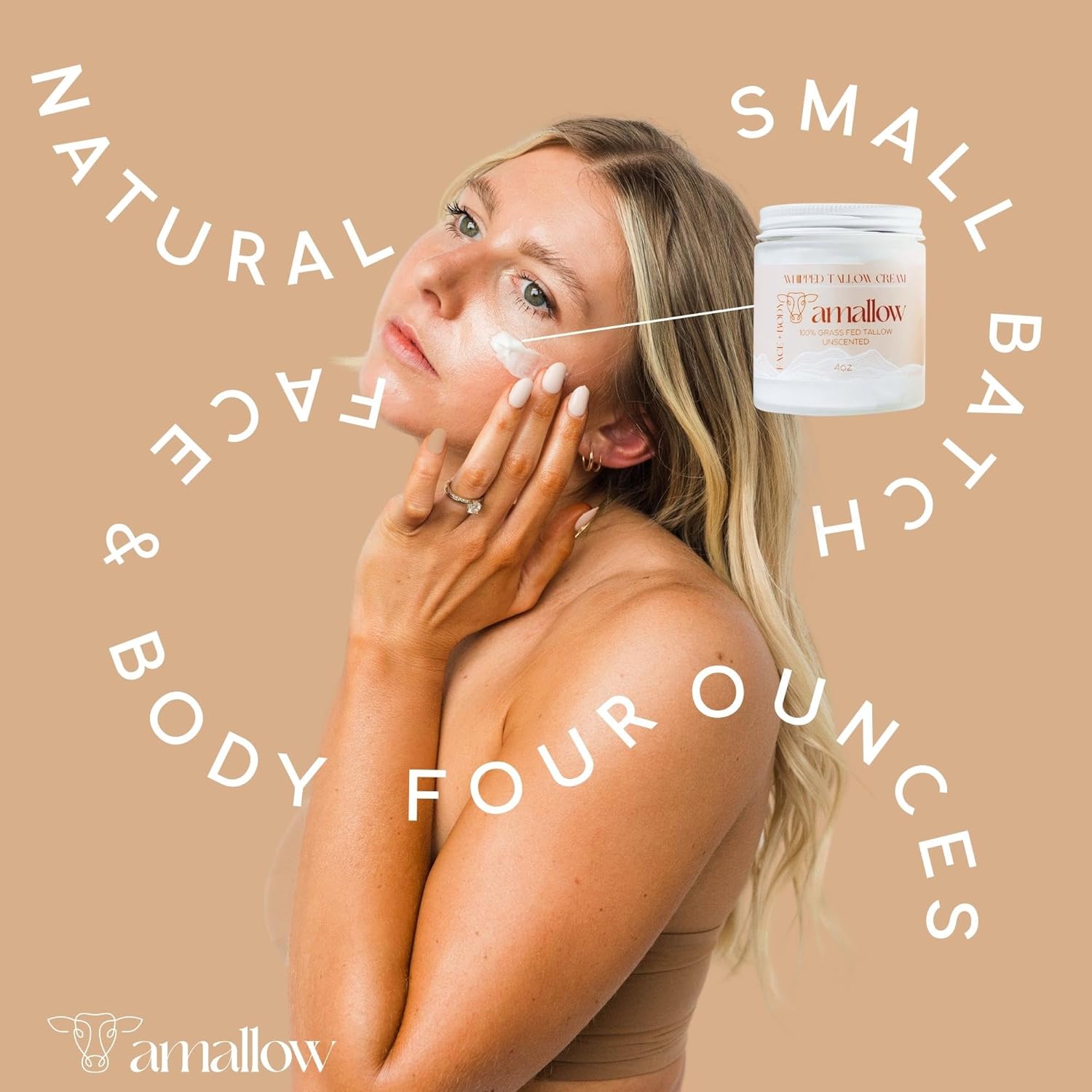 Amallow 100% Grass Fed Beef Tallow for Skin Care - Face + Body - Whipped Moisturizer for Sensitive Skin - Natural Lotion, 4 FL. oz. (Unscented) - Image 7