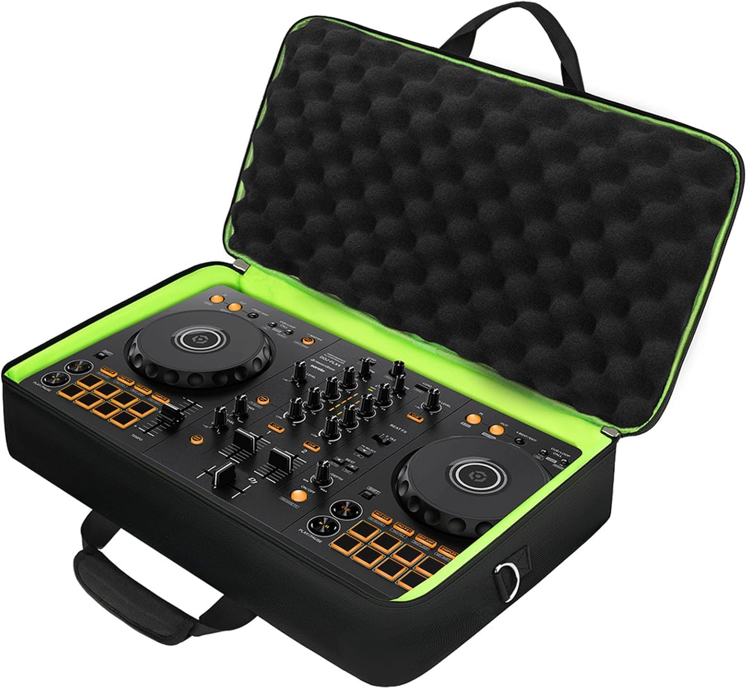 SNIGJAT DJ Controller Case for DDJ FLX4 / DDJ 400 / DDJ REV1, Padded DJ Controller Bag with 2 Pockets for Cables, Accessories, DJ Carrying Case with Adjustable Shoulder Strap for DJ Equipment