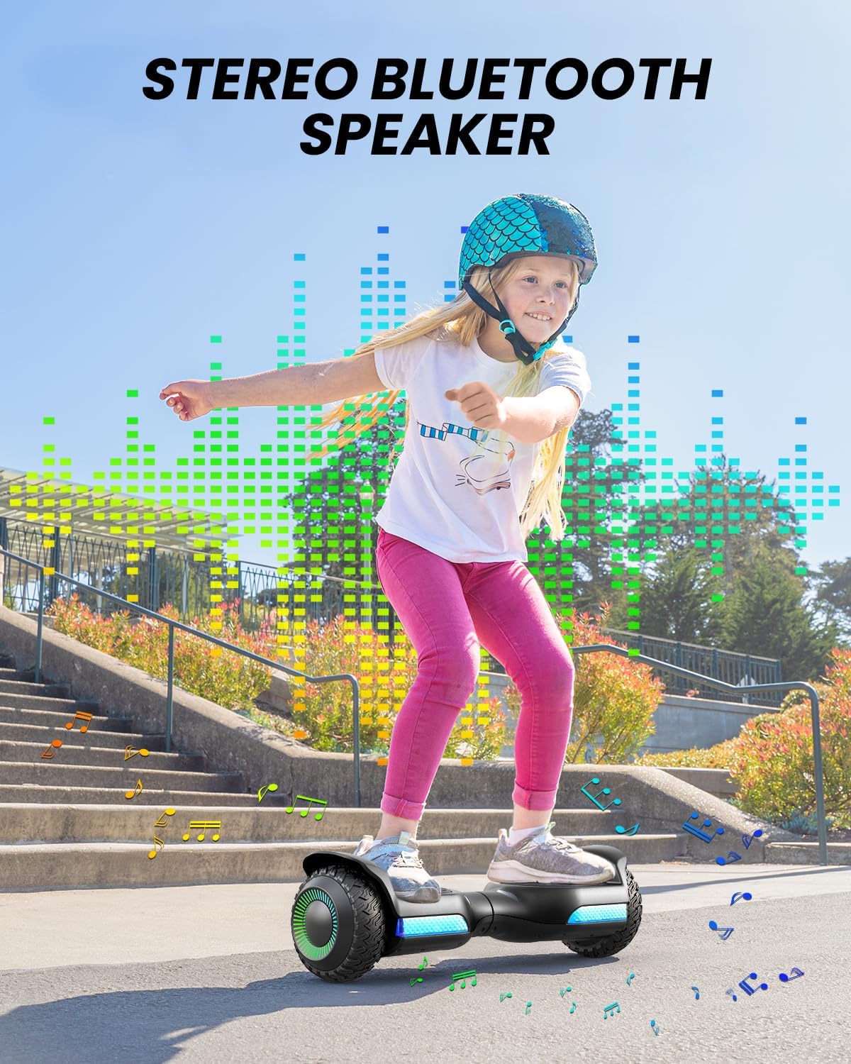 Gyroor Self Balancing Scooter New G13 All Terrain Balancing Scooter with LED Lights, Self Balancing Off Road with Bluetooth for Kids ages 6-12 and Adults-Black - Image 5