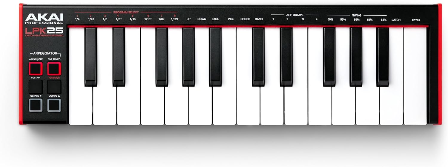 Akai Professional LPK25 - USB MIDI Keyboard Controller with 25 Responsive Synth Keys for Mac and PC, Arpeggiator and Music Production Software,black - Image 9