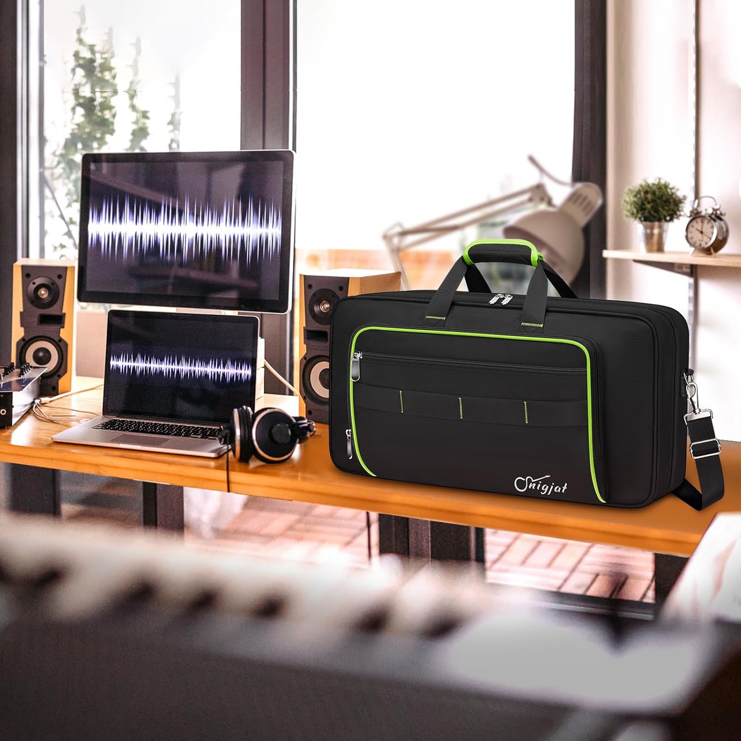 SNIGJAT DJ Controller Case for DDJ FLX4/ DJ 400/ DDJ REV1, Padded DJ Controller Bag with 5 Pockets for Laptop, Headphones, Cables, DJ Carrying Case with Adjustable Shoulder Strap, 21.5"x11.8"x2.5" - Image 7