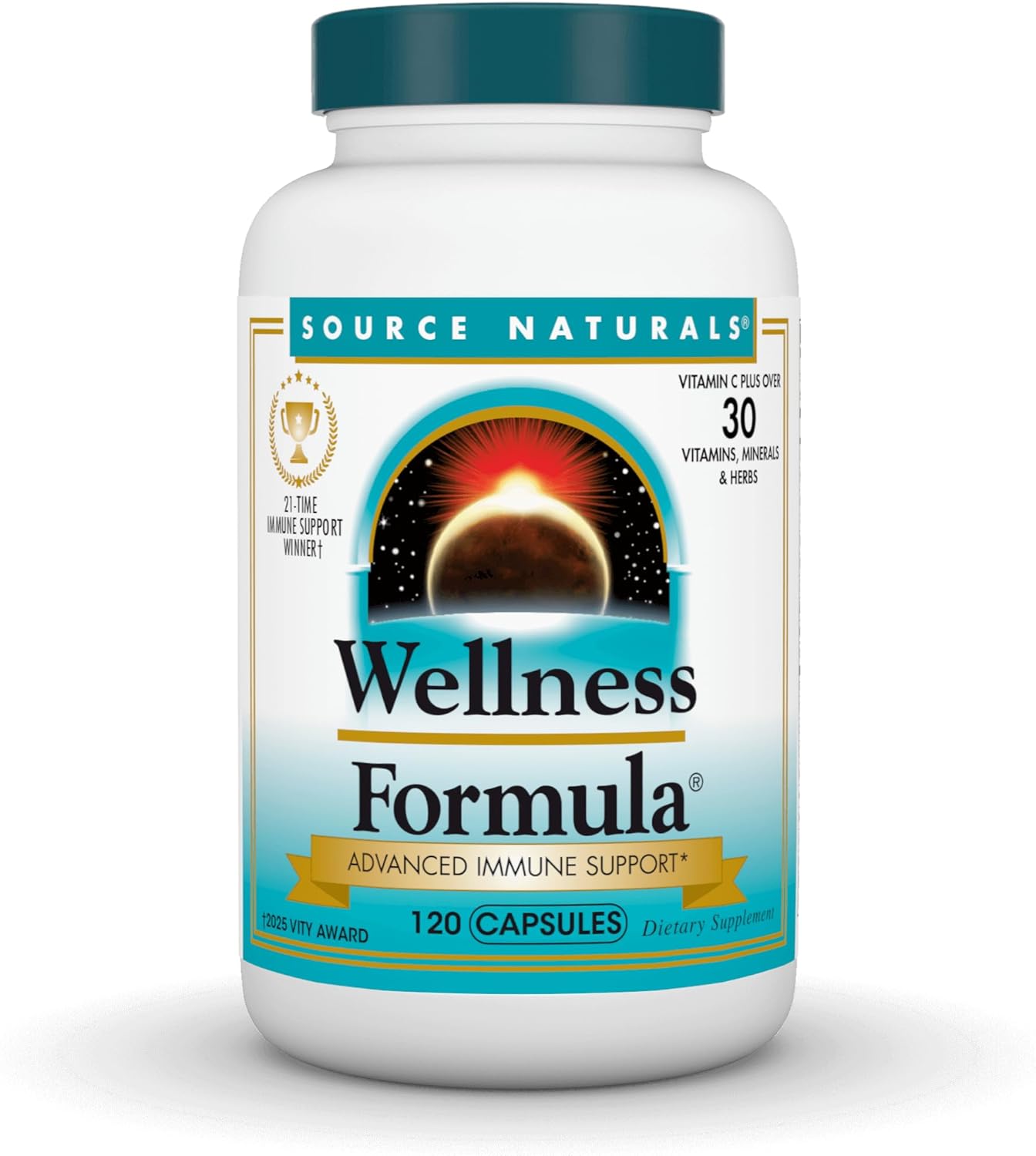 Source Naturals Wellness Formula Bio-Aligned Vitamins & Herbal Defense for Advanced Immune Support* - Dietary Supplement & Immunity Booster - 120 Capsules