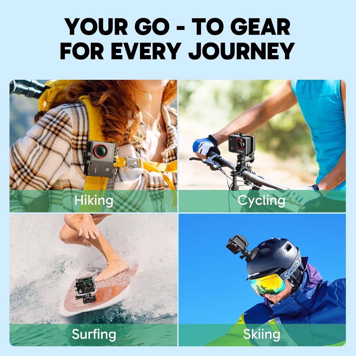 AKASO EK7000 Pro 4K30fps Action Camera with Touch Screen EIS 131ft Waterproof Underwater Camera Remote Control 5X Zoom with Helmet Accessories Kit (Standalone) - Image 9