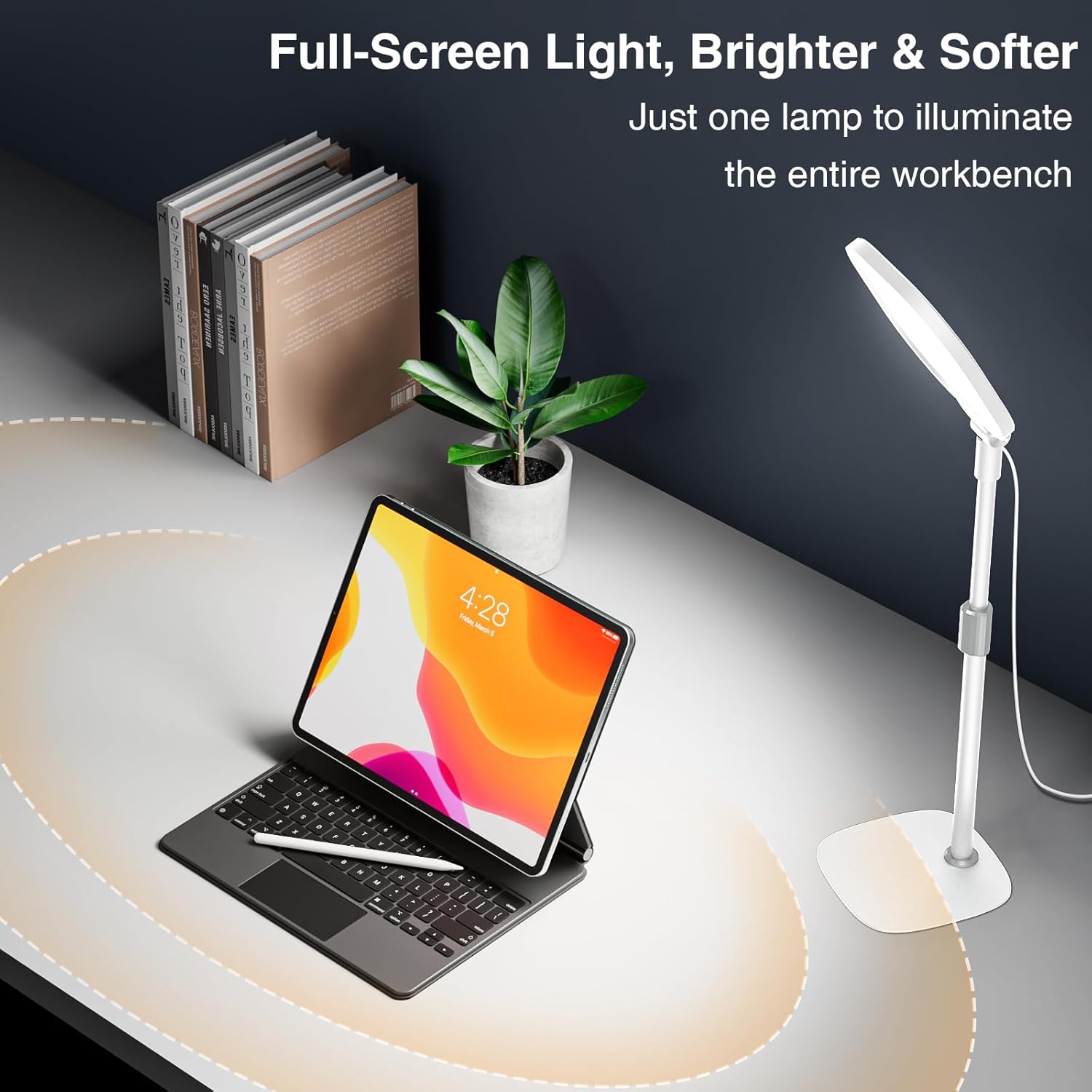 Lighting for Video Calls, 30 Light Modes Video Conference Light, Desk Ring Light with Stand for Webcam, Meetings, Live Stream, Home Office. CRI 97.8 - Image 6