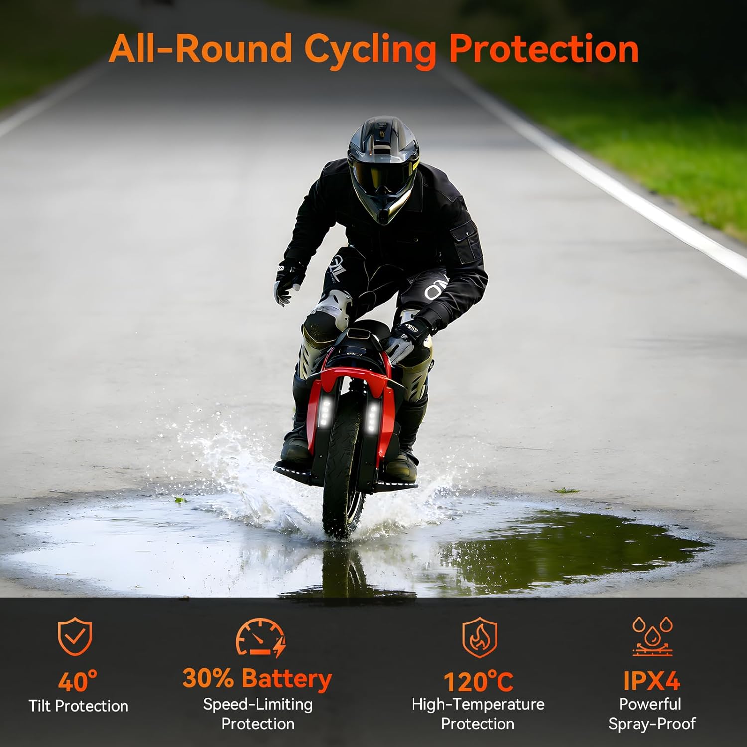 King Song S22PRO Electric Unicycle, Upgraded 200km Range EUC, 8500W Peak Motor, 130mm Suspension, UL2272 Certified Electric Unicycle for Urban Riding (Black) - Image 5