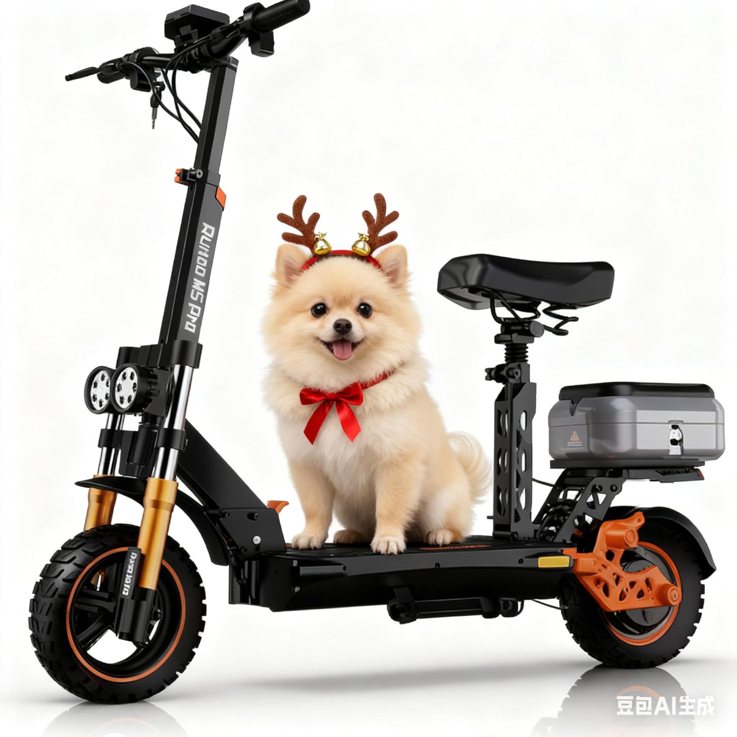 M5 Pro Electric Scooter, 1600W Brushless Motor, Range 70-80KM, Max Speed 34 MPH, Max Load 264LBS, Dual Suspension & Hydraulic Damping System, E-Scooter with Seat & Storage Box for Adults