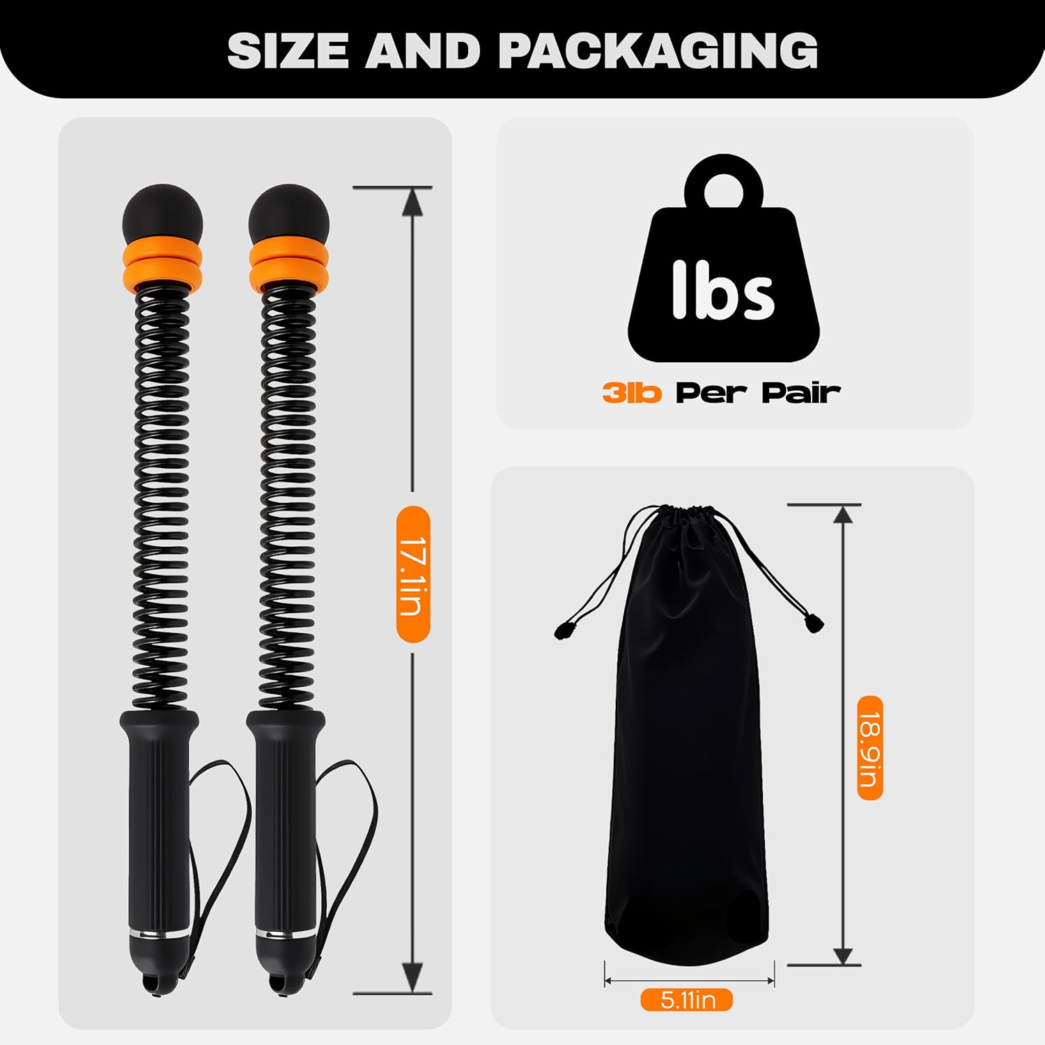 Cordless Battle Ropes for Home Gym, 3-Level Adjustable Weighted Ropeless Rope for HIIT & Cardio, Low-Impact Strength Training Gear with Non-Slip Grip, Portable Exercise Equipment for Apartment Travel - Image 7