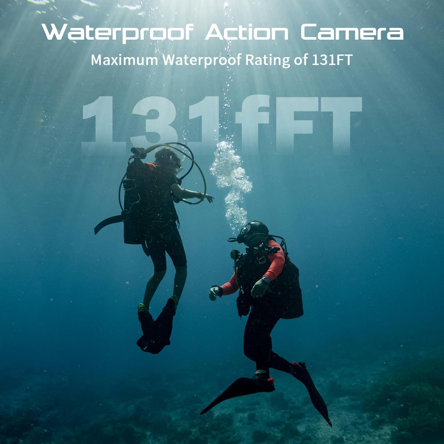 Apexcam M90 Action Camera with 64GB Card Action Cam 4K60FPS 64MP WiFi EIS Image Stabilization with Touchscreen Underwater Camera 40m Waterproof 8X Zoom 2.4G Remote Control 2x1350mAh - Image 5