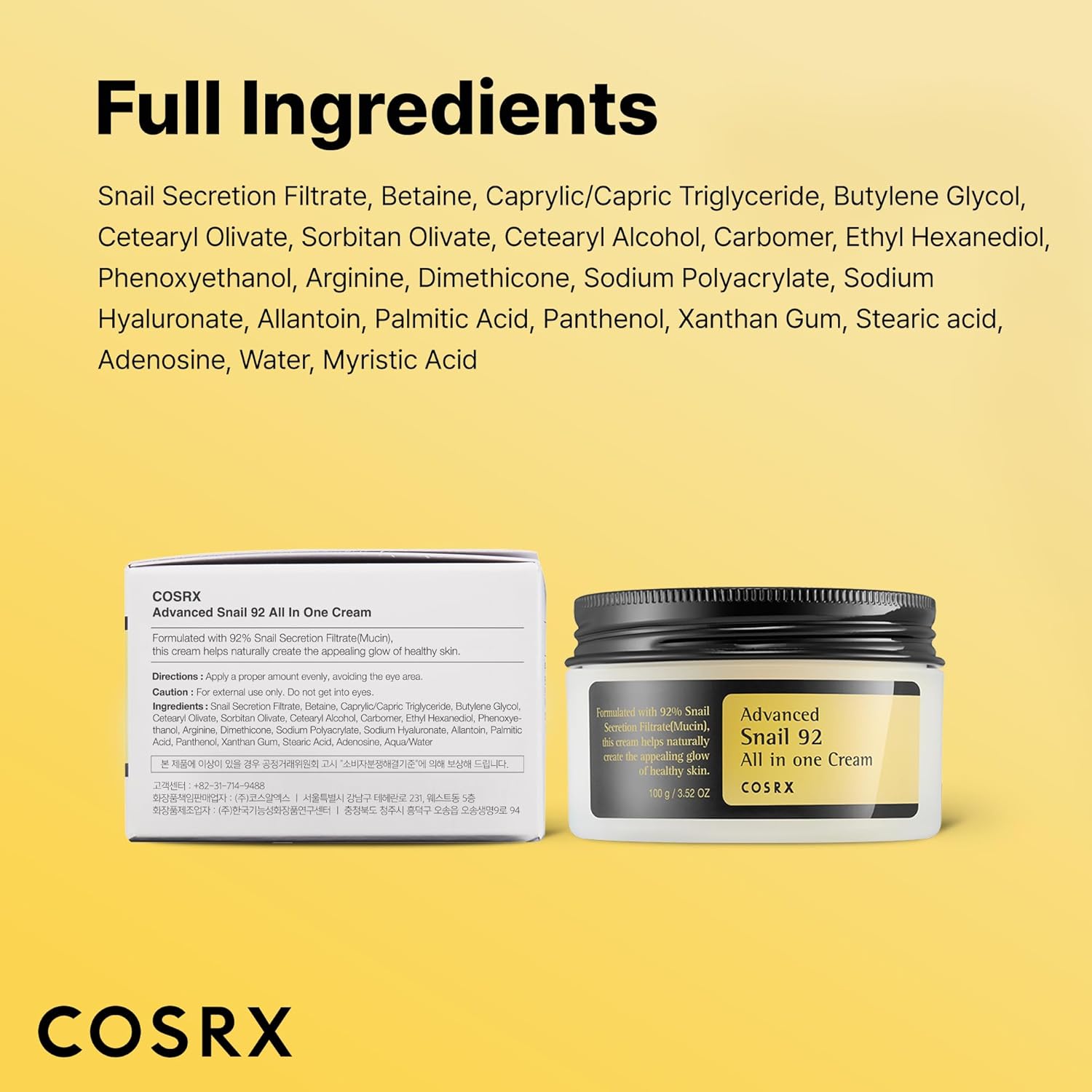 COSRX Snail Mucin 92% Face Moisturizer, 3.52 Oz, Lightweight Moisturing Cream for Soft, Glowy Skin, Korean Skin Care, Korean Moisturizer Face Cream - Image 8