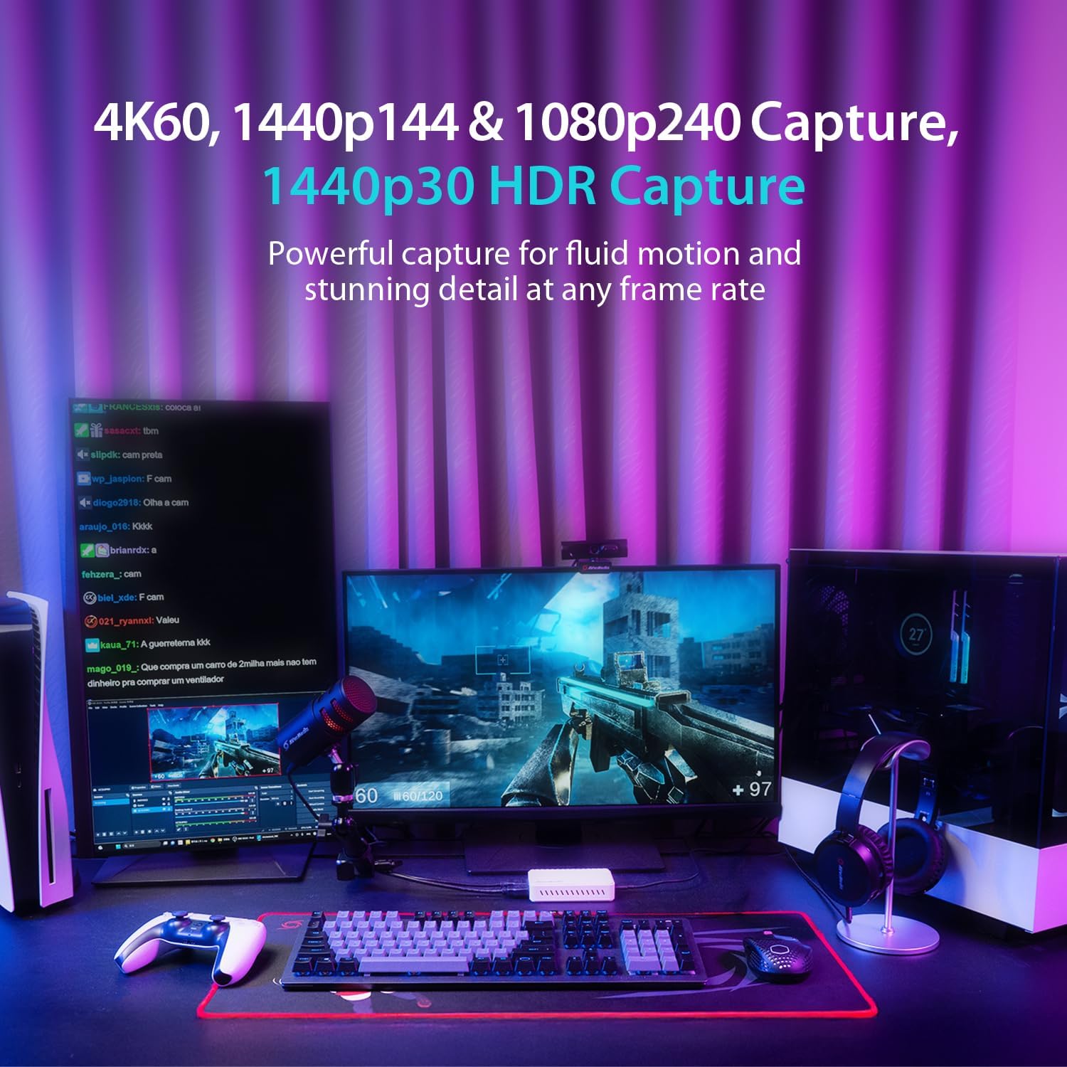 AVerMedia 4K HDMI Capture Card, USB Game Capture Card for Streaming and Recording with True Low Latency on PS5/Pro, Xbox, Switch 2, PC on Twitch, OBS, for Win11, Mac-GC553Pro Live Gamer Ultra S Black - Image 4