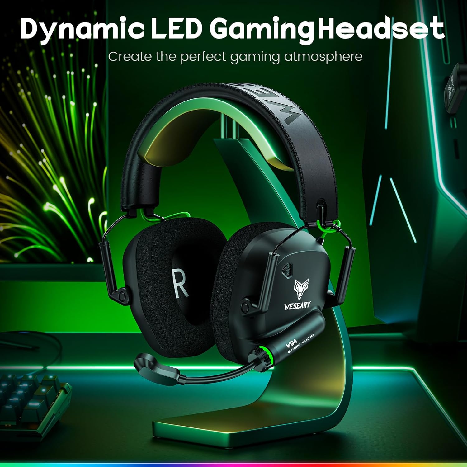 WESEARY Wireless Gaming Headset for PC, PS5, PS4, Switch & Mac, Dual-Mode 2.4GHz & Bluetooth Gaming Headphones with Microphone, Ultra-Low Latency, 3D Stereo Sound, Up to 45H Battery - Image 10