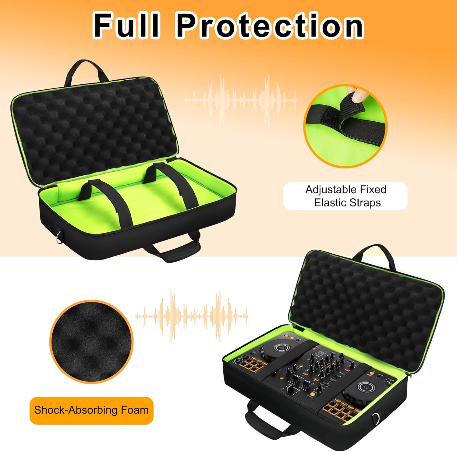 SNIGJAT DJ Controller Case for DDJ FLX4 / DDJ 400 / DDJ REV1, Padded DJ Controller Bag with 2 Pockets for Cables, Accessories, DJ Carrying Case with Adjustable Shoulder Strap for DJ Equipment - Image 3