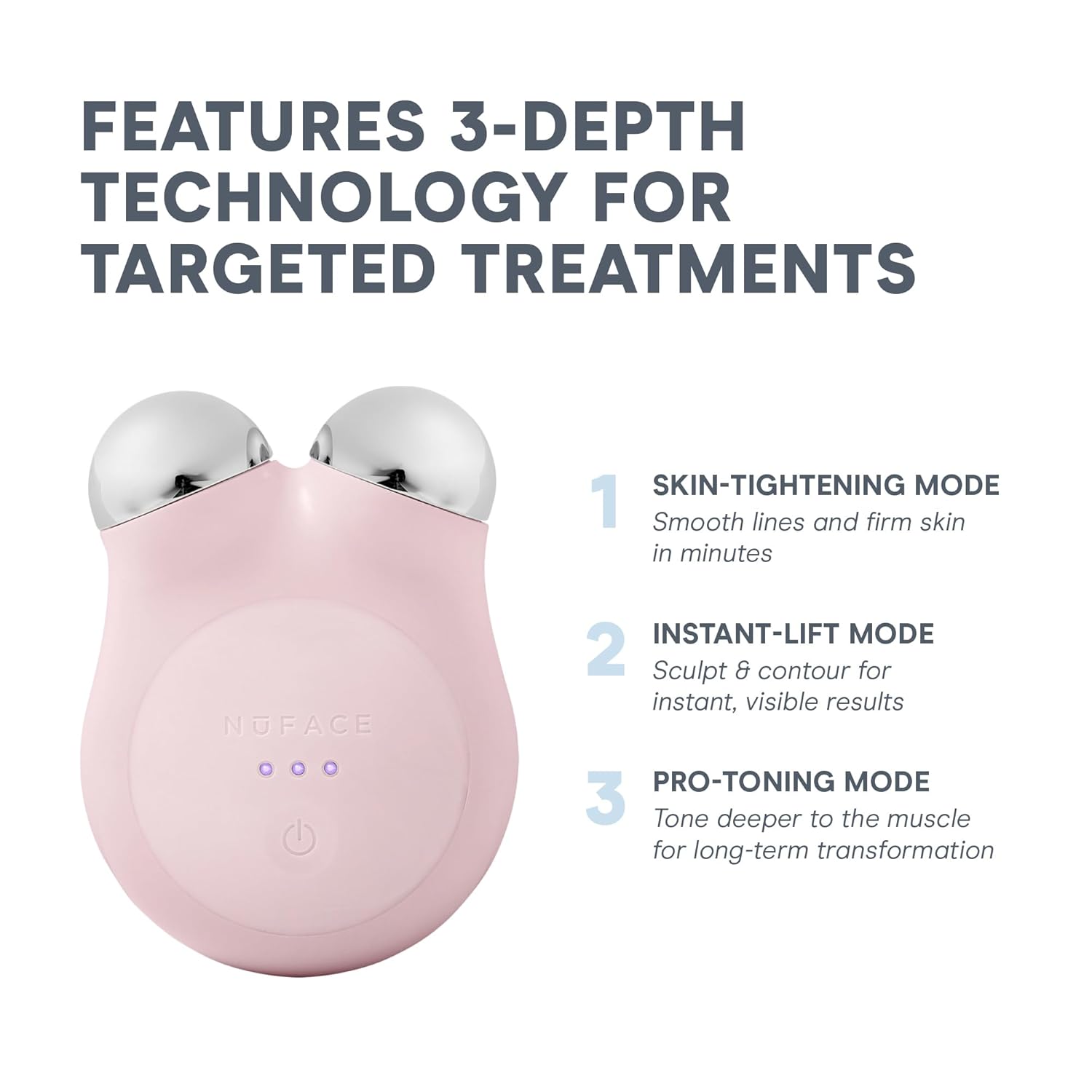 NuFACE MINI+ Microcurrent Facial Device Kit - FDA Cleared Face Sculpting & Skin Tightening Device to Contour, Lift & Tone + Microcurrent Gel Activator & Silk Creme - Sandy Rose - Image 2